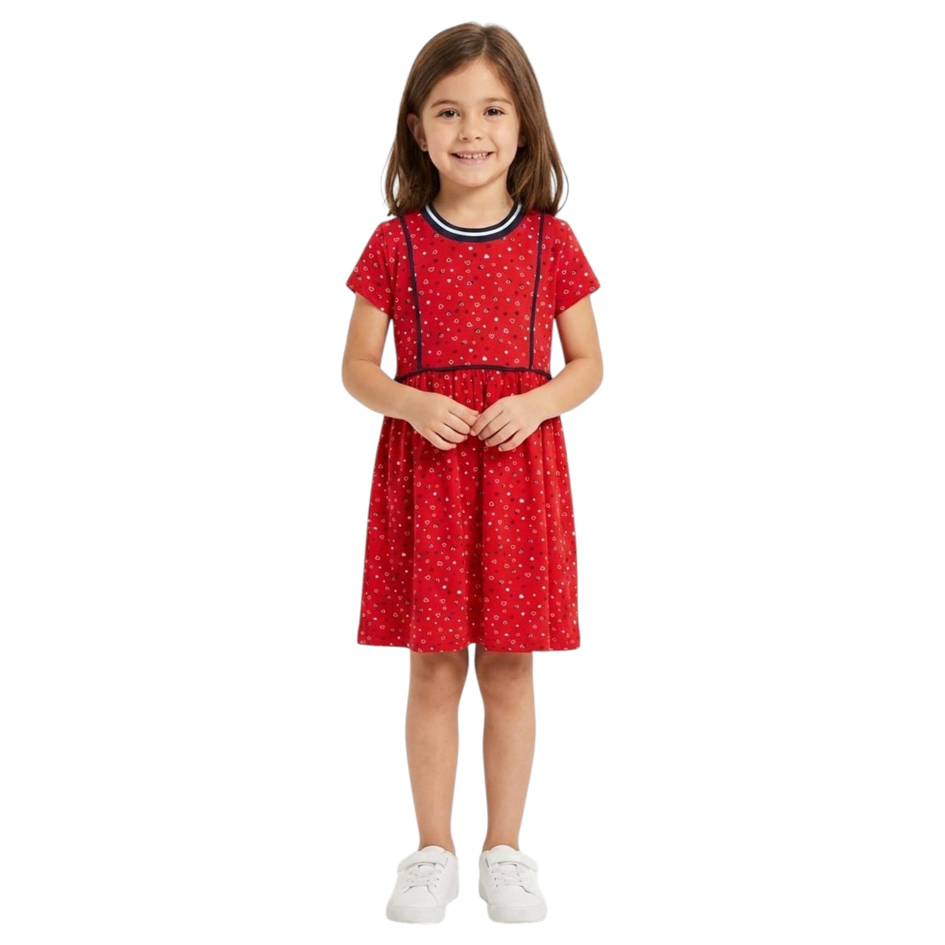 Kids Girl's Printed Dress,Red