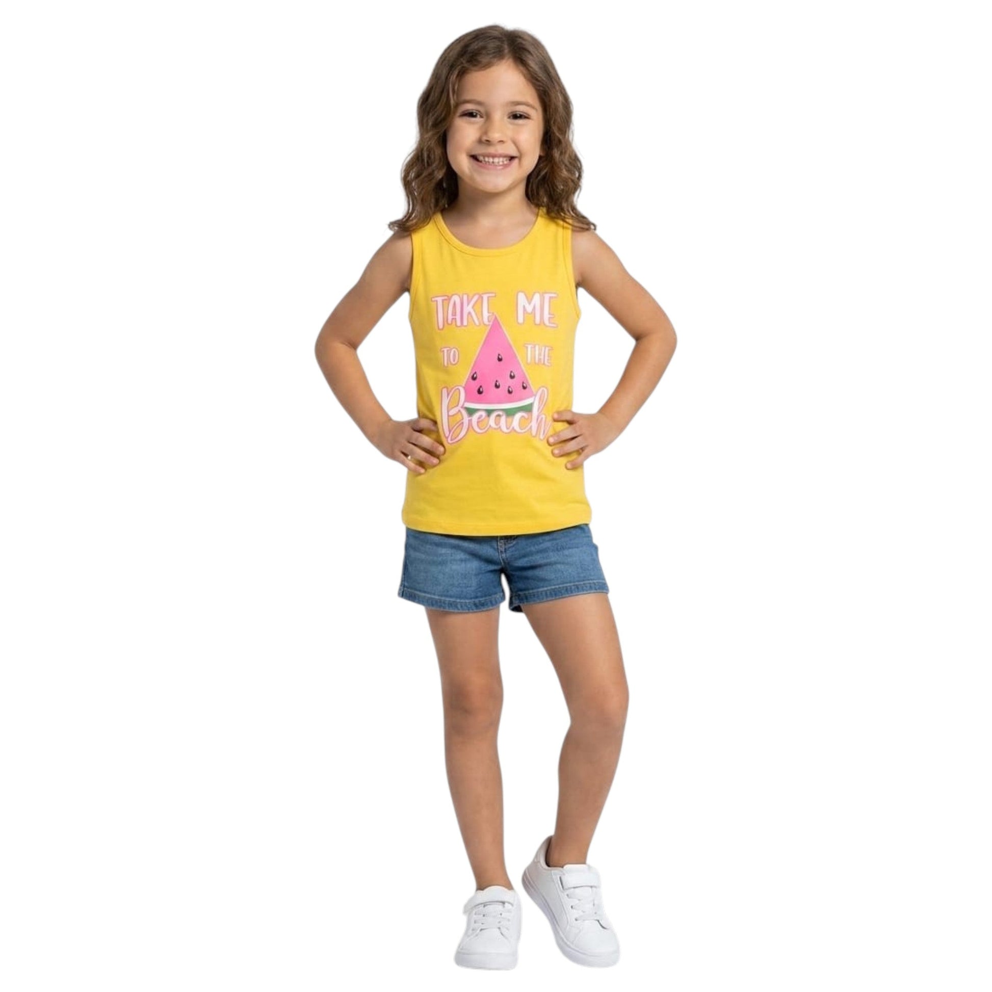 Kids Girl's Printed Top,Yellow