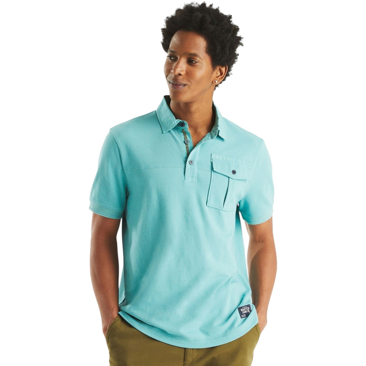 Men's Plain Solid Top,Turquoise