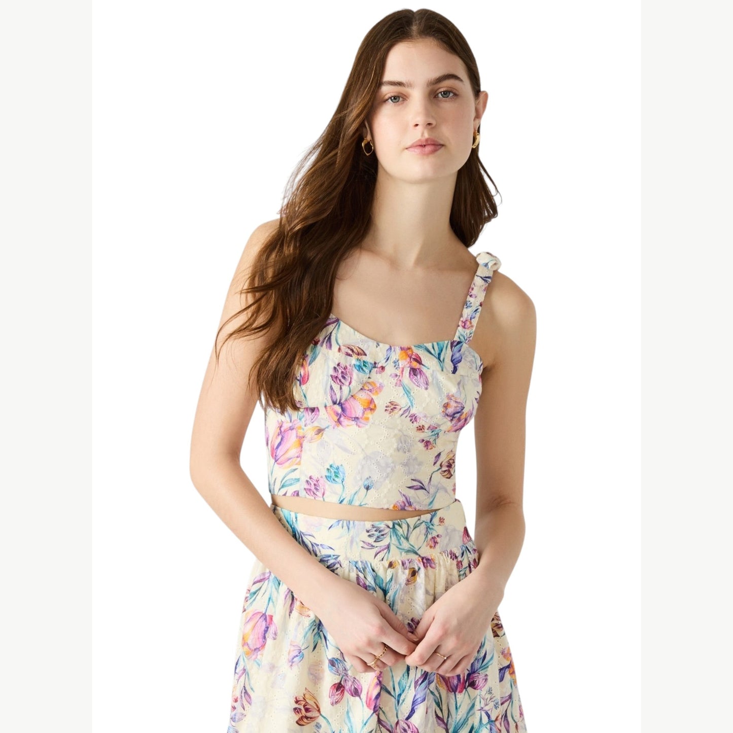Women's Floral Printed Crop Top,Multi