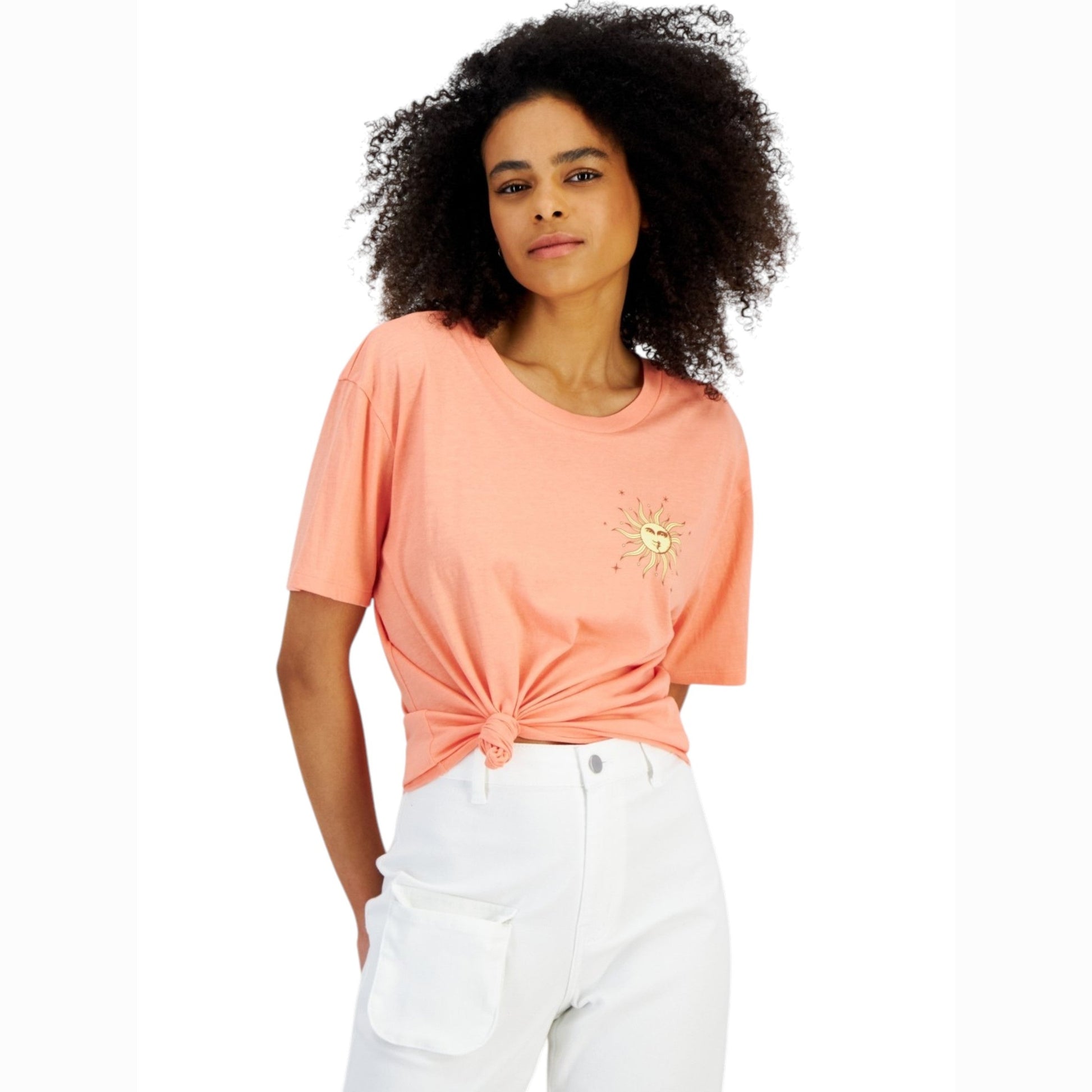 Women's Printed Back Top,Coral