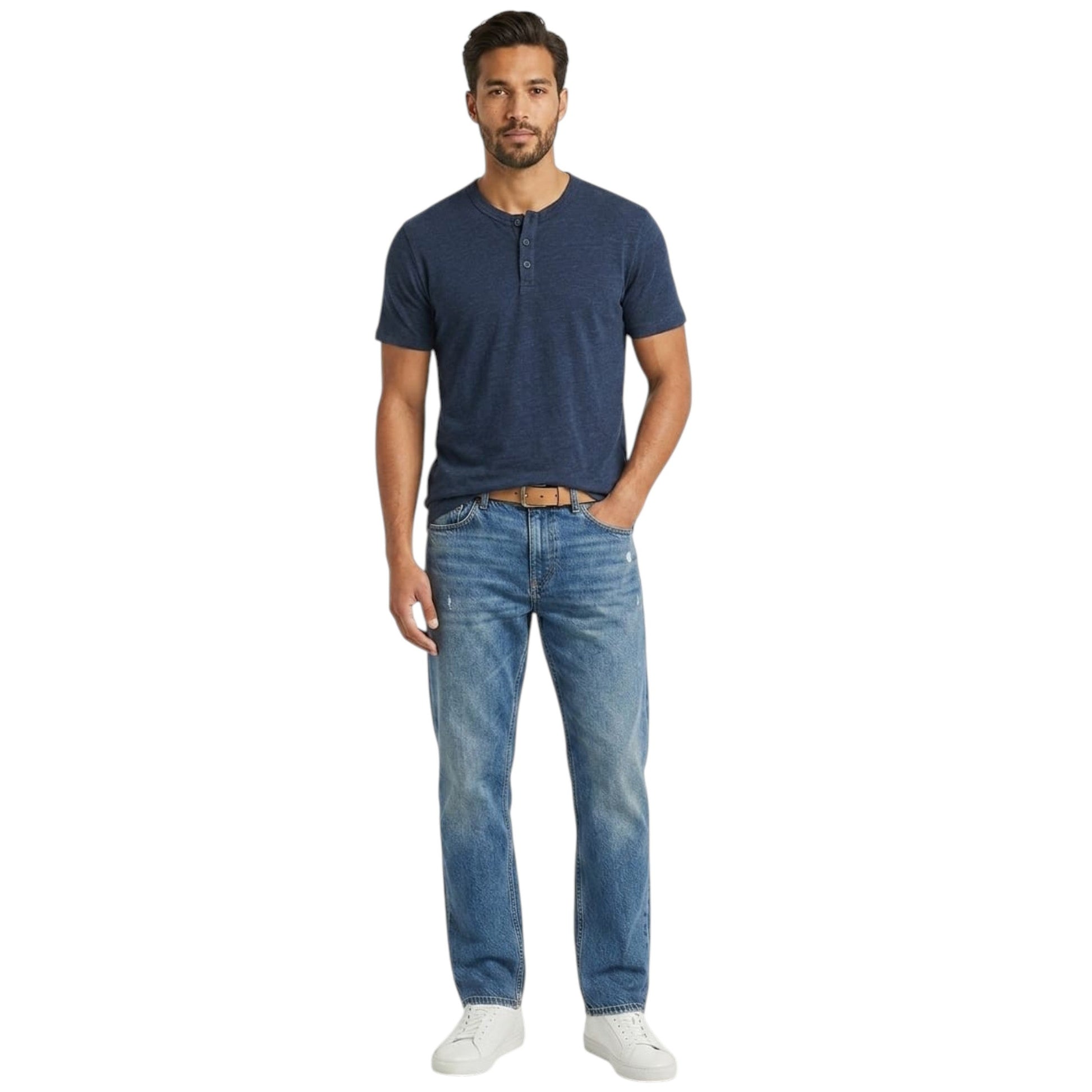 Men's Plain Solid Top,Navy