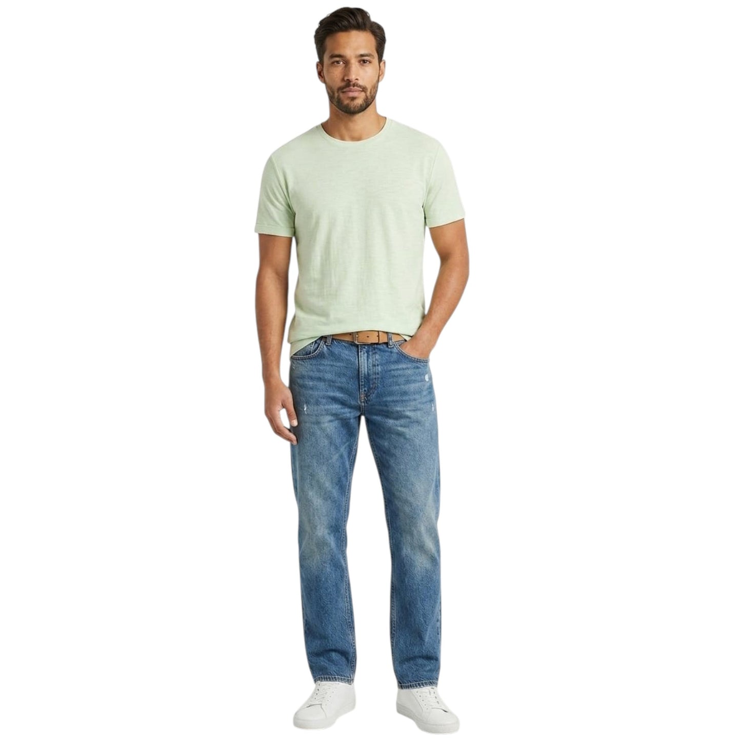 Men's Plain Solid Top,Light Lime Green
