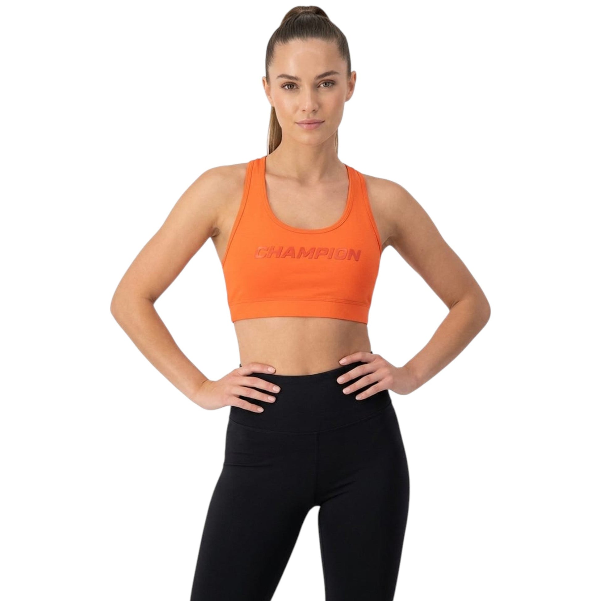 Women's Brand Logo Printed Sport Top,Orange