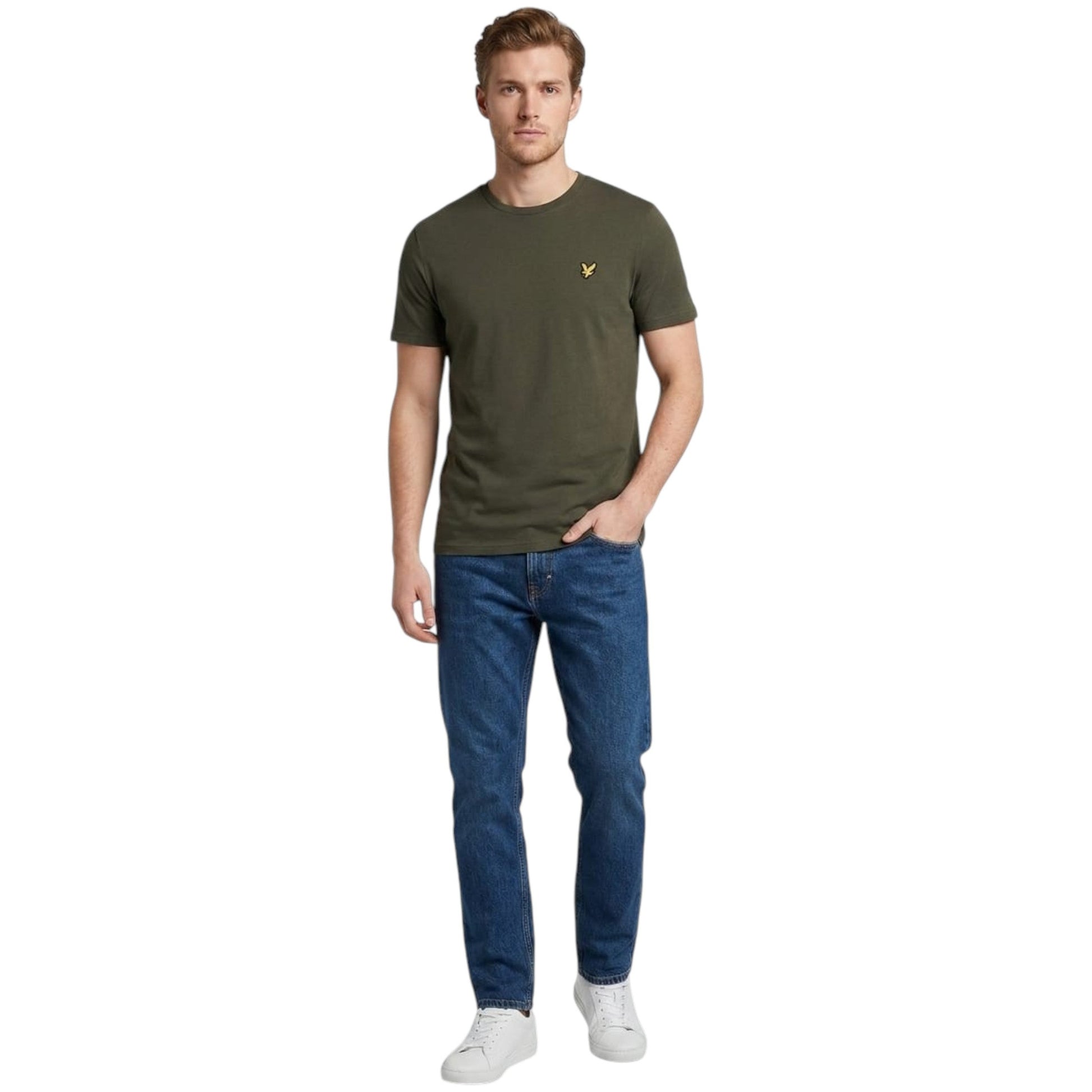 Men's Plain Solid Top,Olive