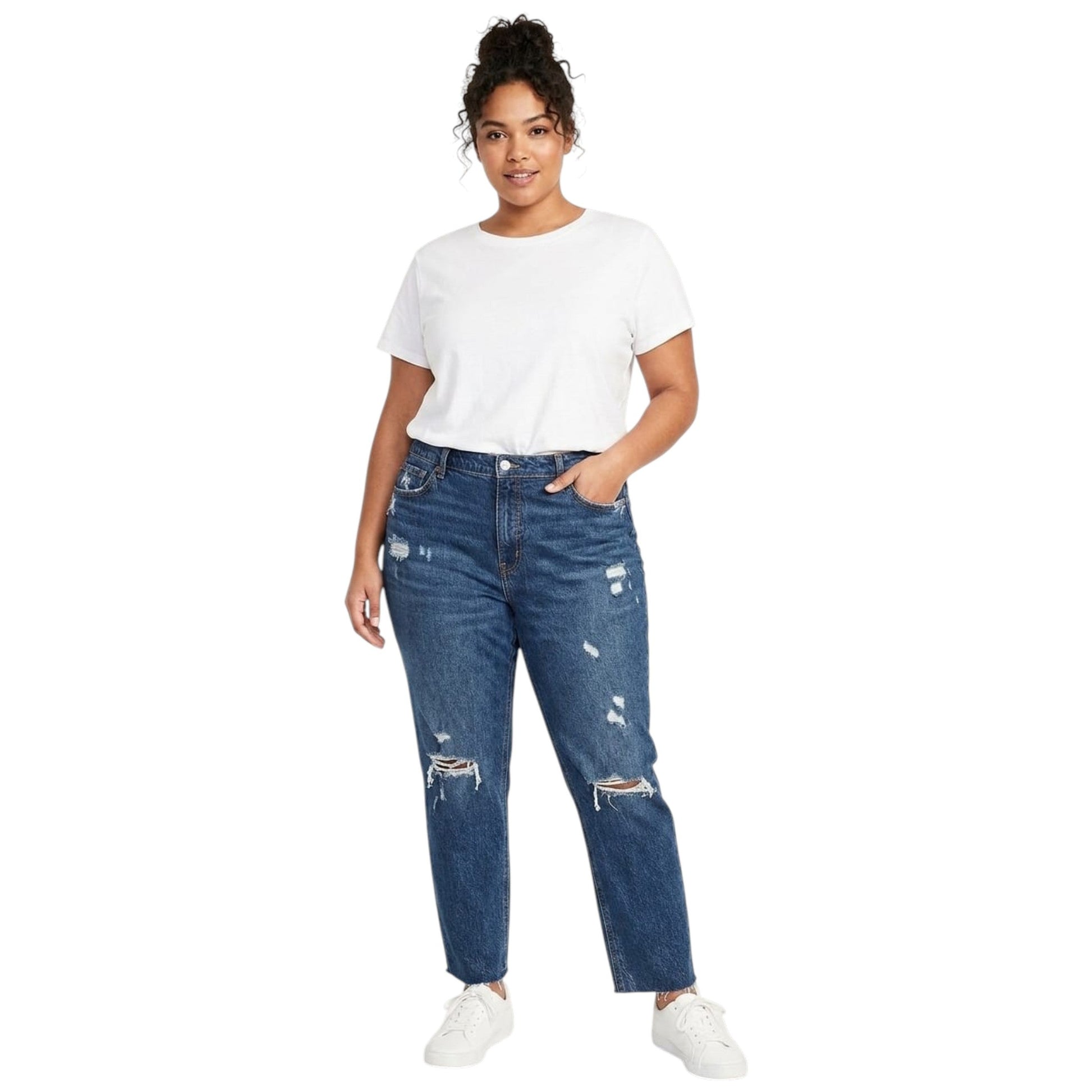 Women's Ripped Jeans,Navy
