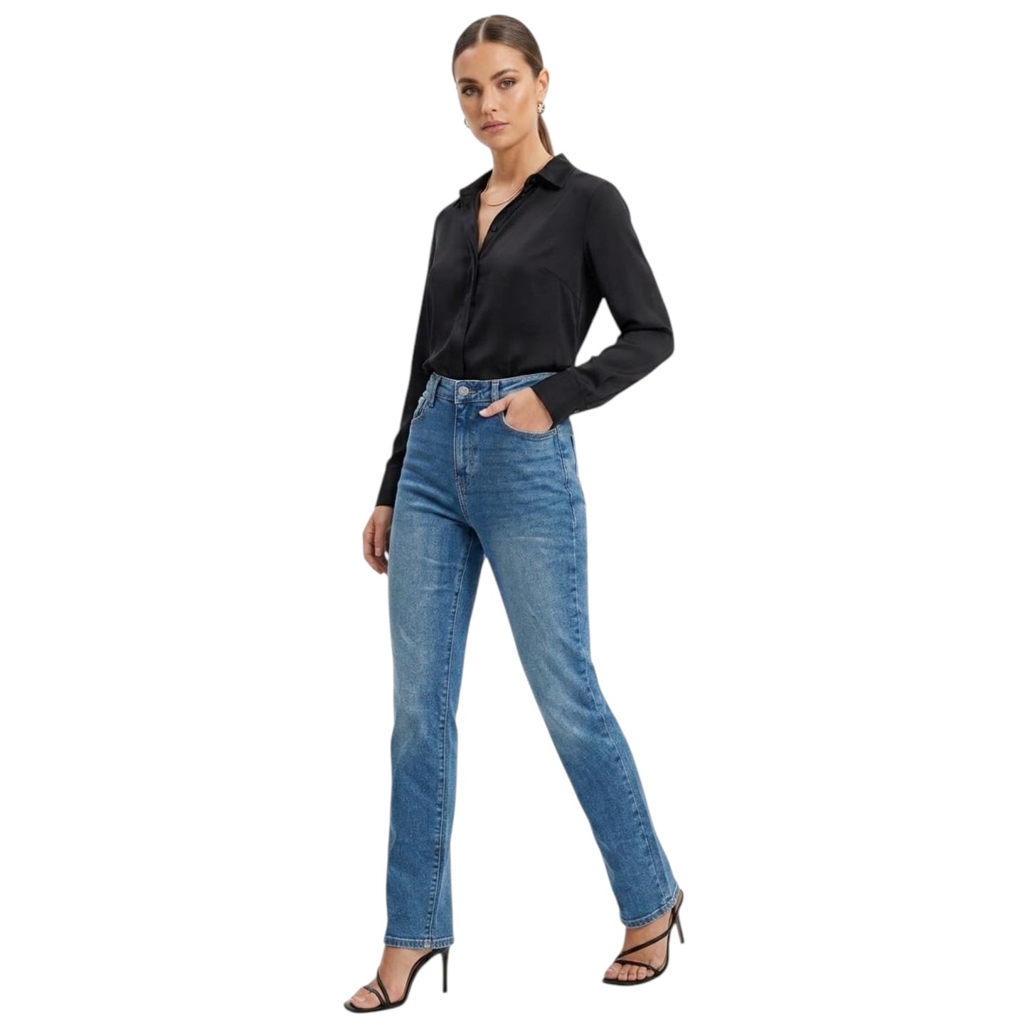 Women's Washed Jeans,Blue