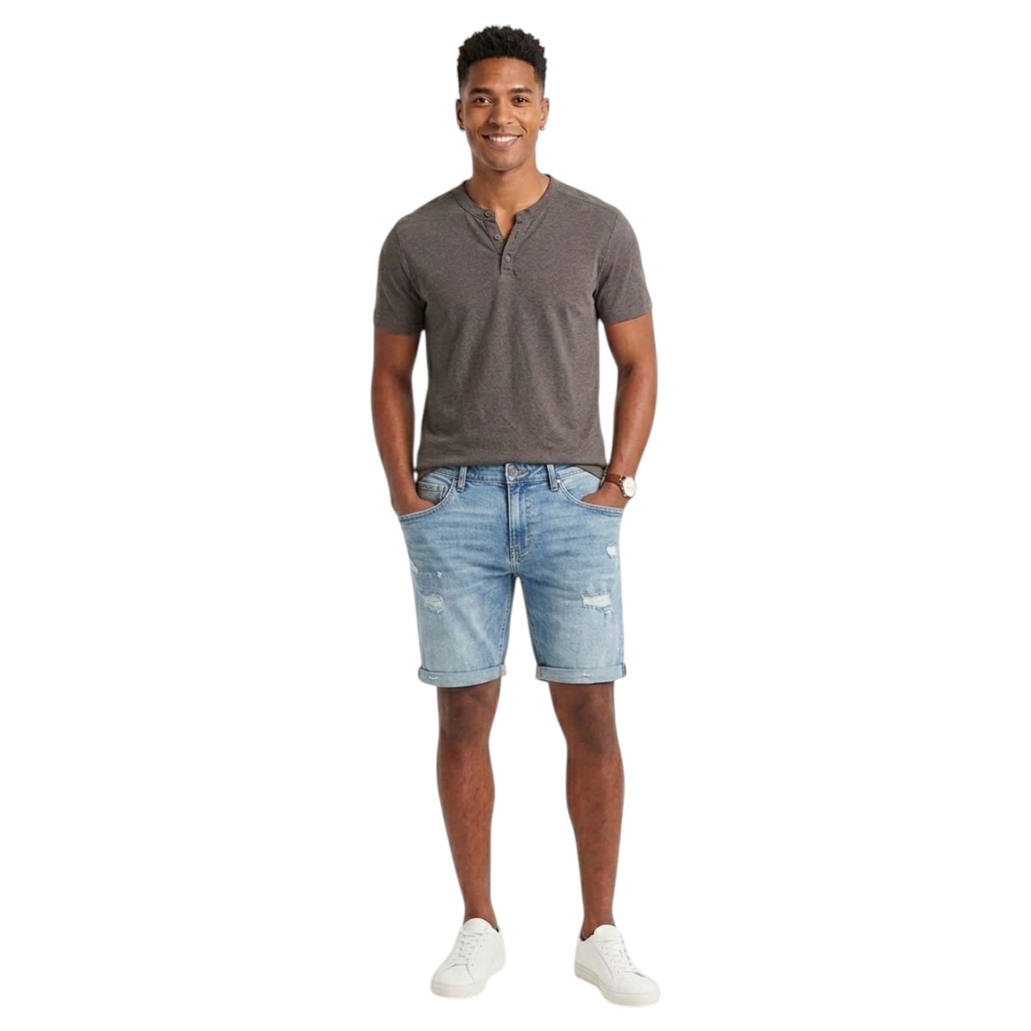 Men's Plain Solid Top,Brown