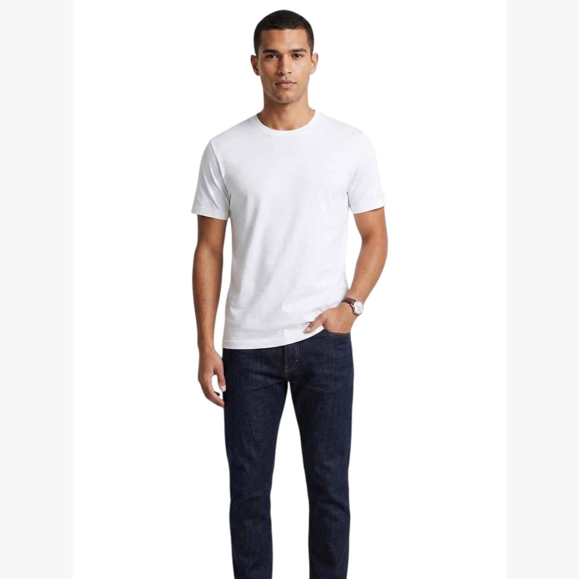 Men's Plain Solid Top,White