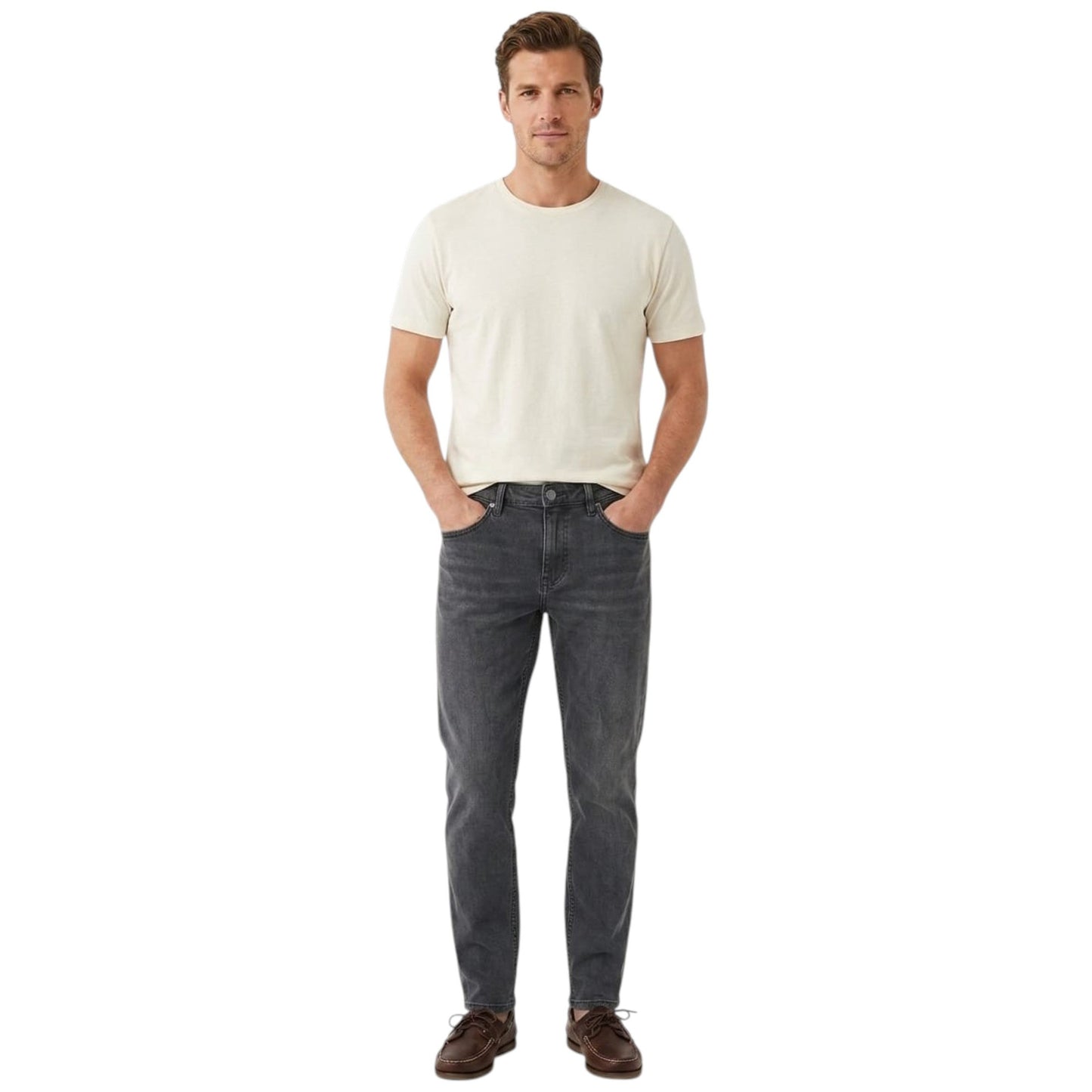 Men's Washed Jeans,Dark Grey