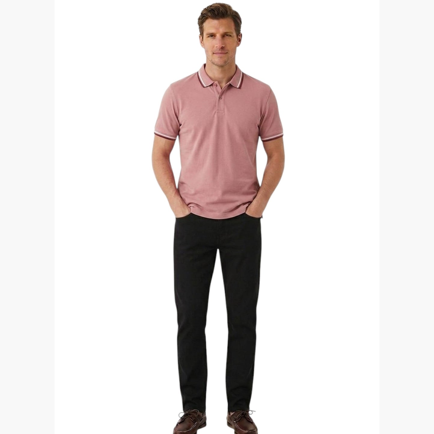 Men's Plain Solid Top,Pink
