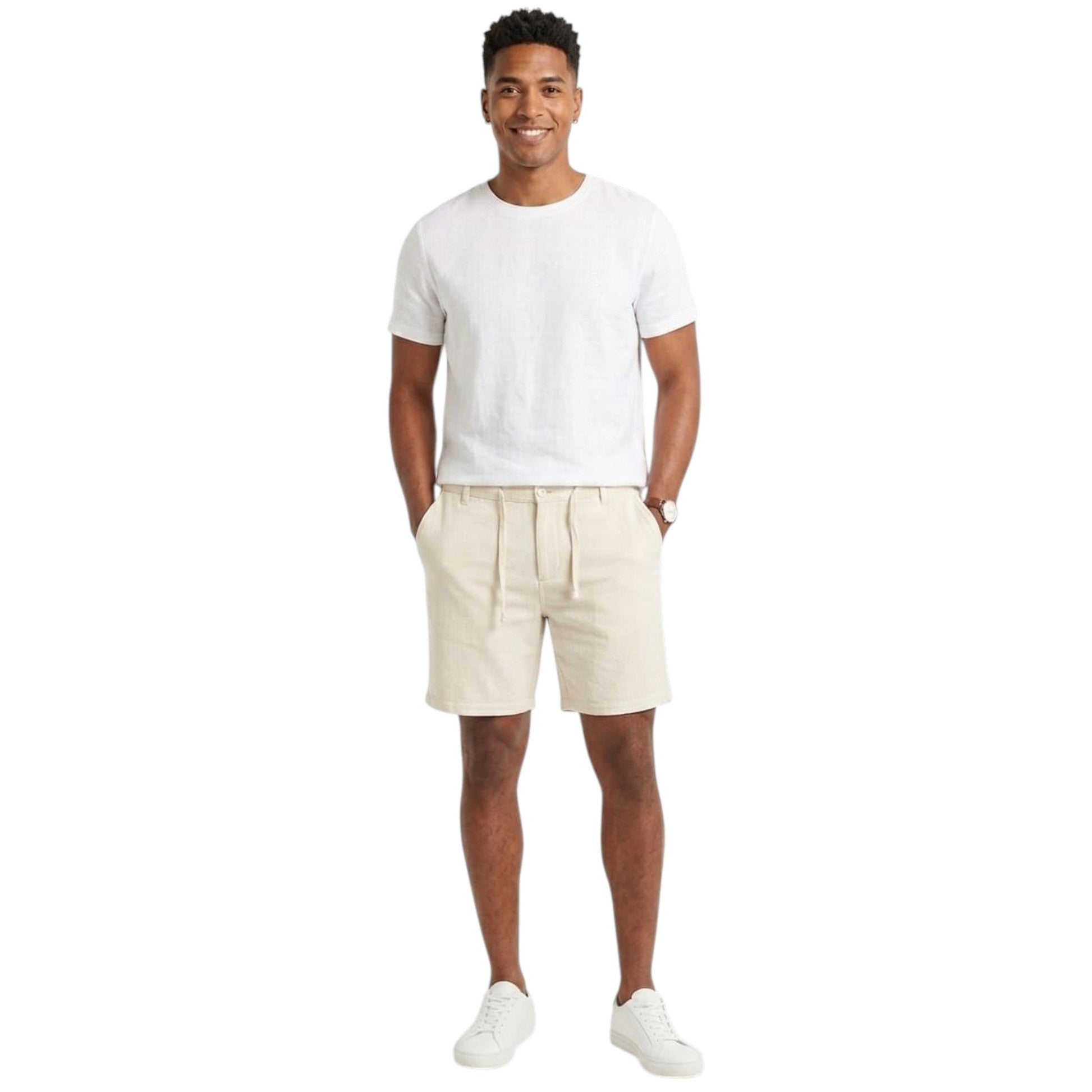 Men's Textured Short,Beige