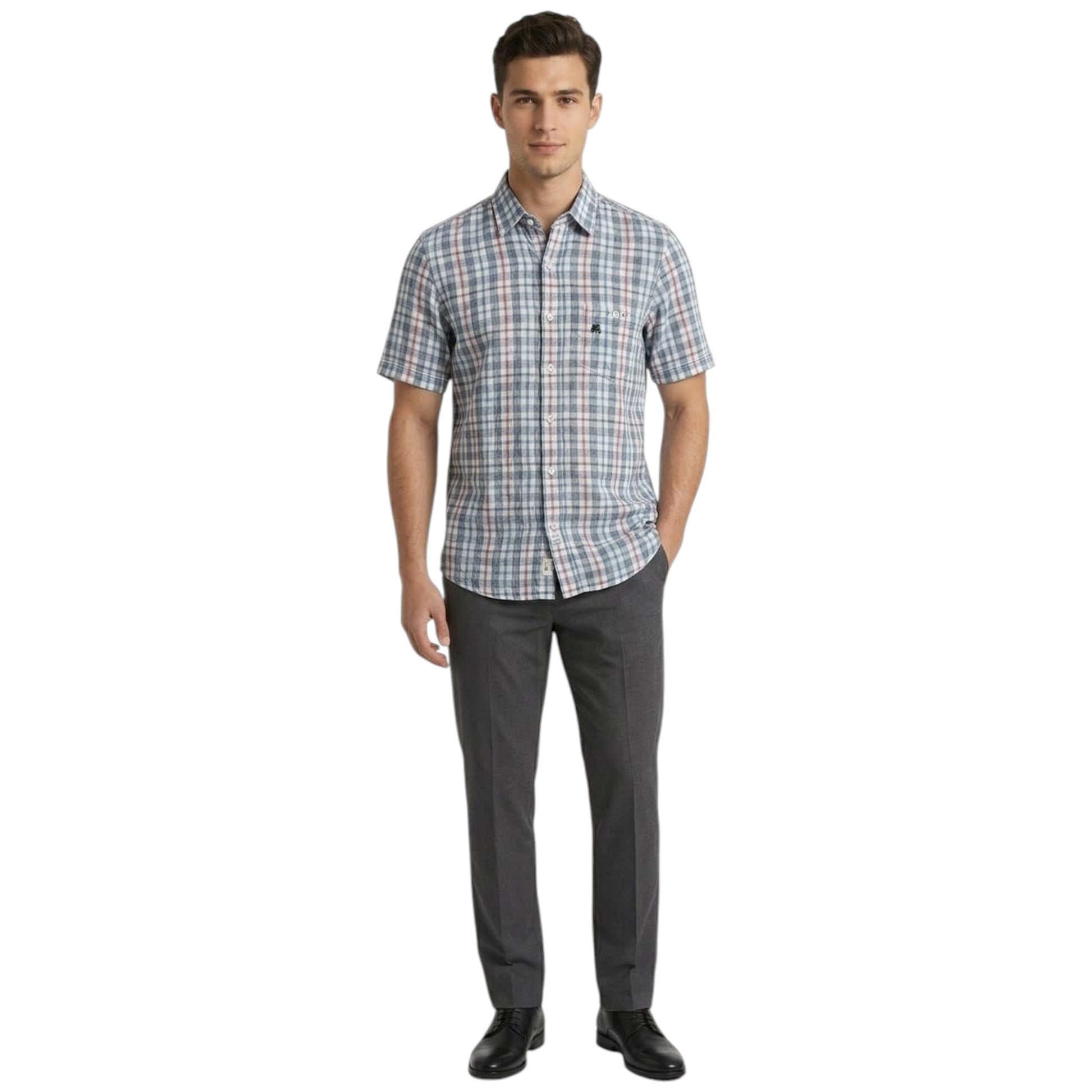 Men's Plaid Dress Shirt,Multi