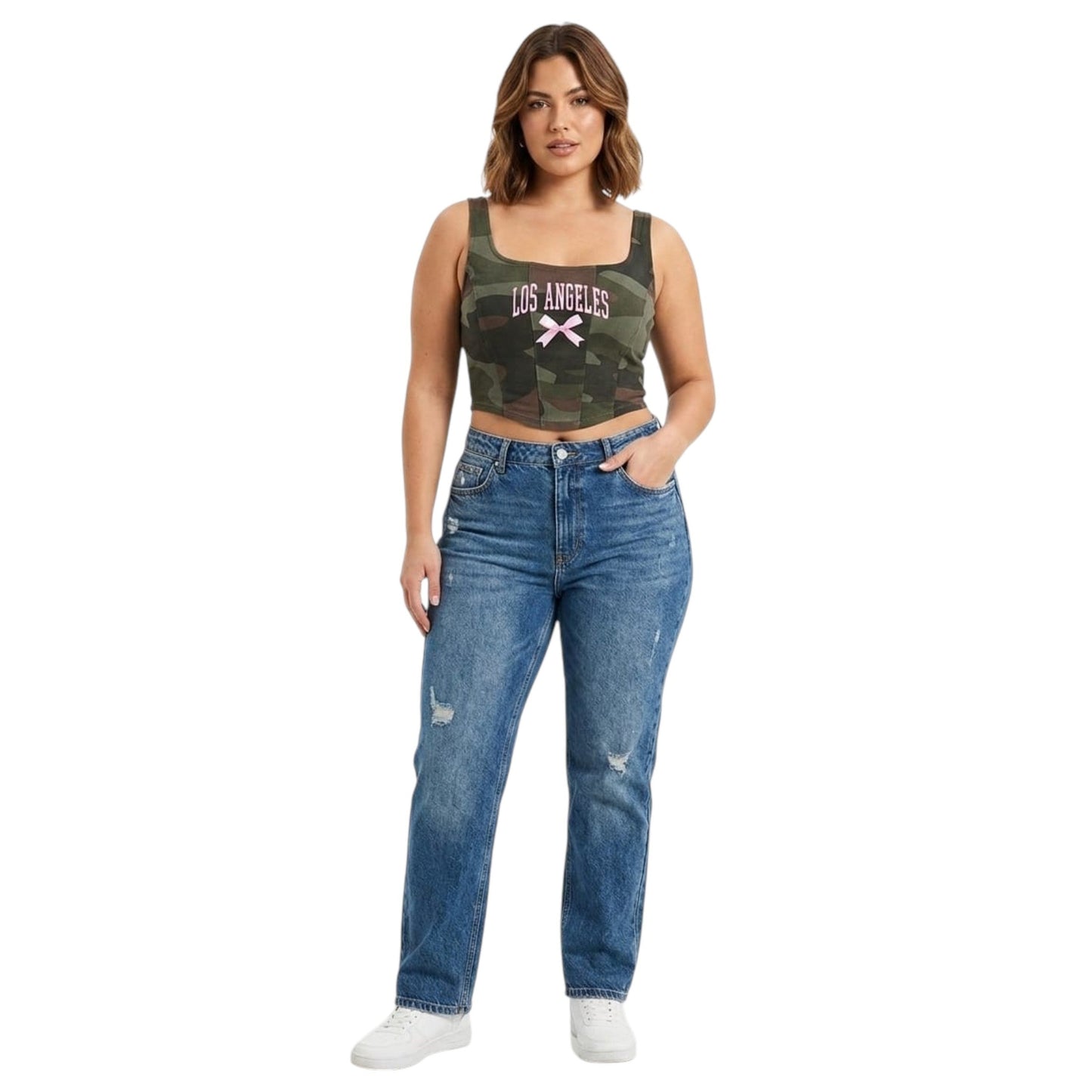 Women's Camo Printed Crop Top,Multi