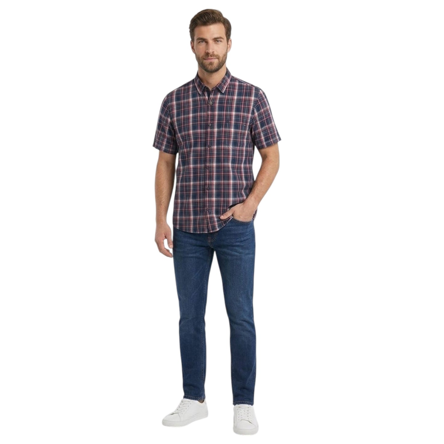 Men's Plaid Dress Shirt,Multi