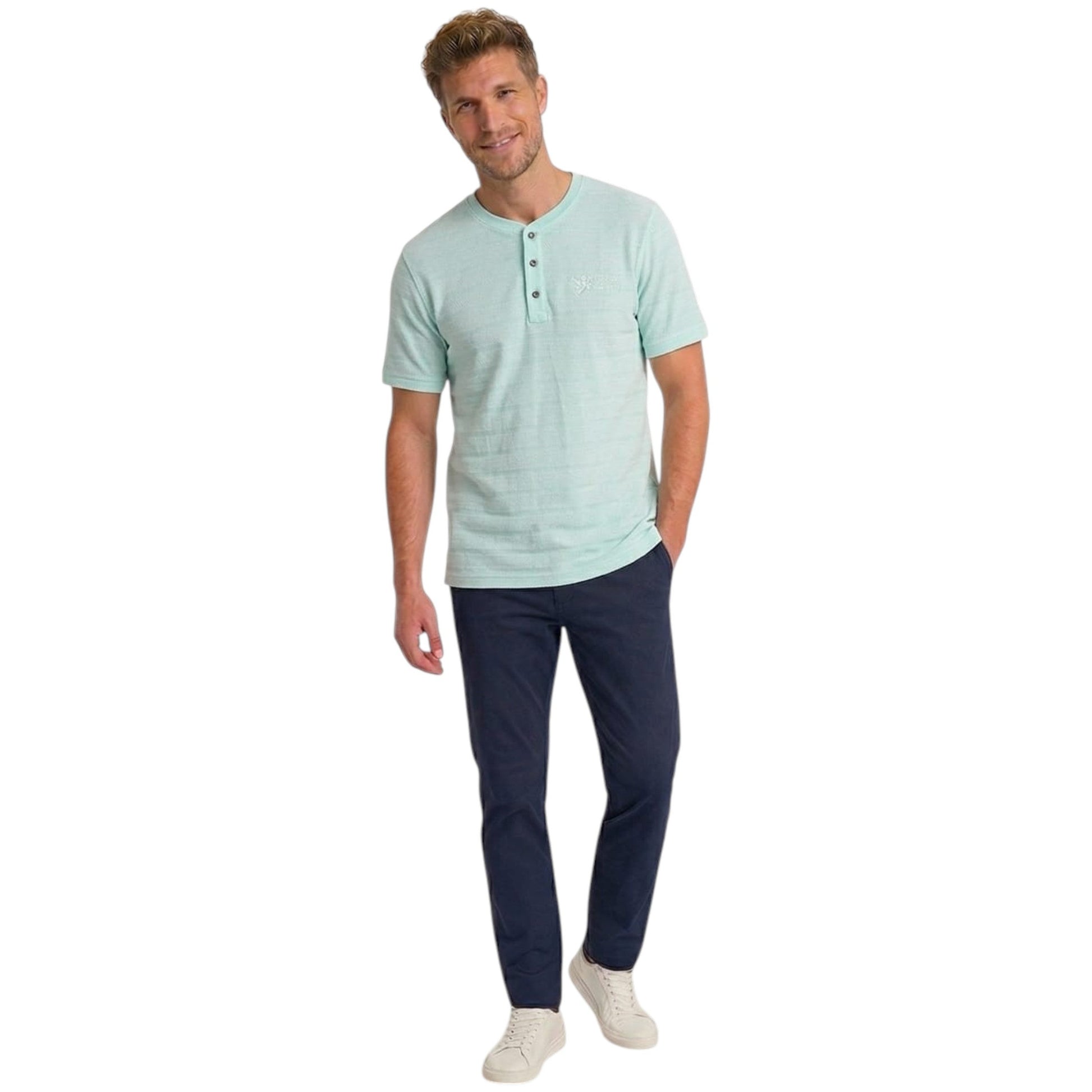 Men's Textured Top,Aqua