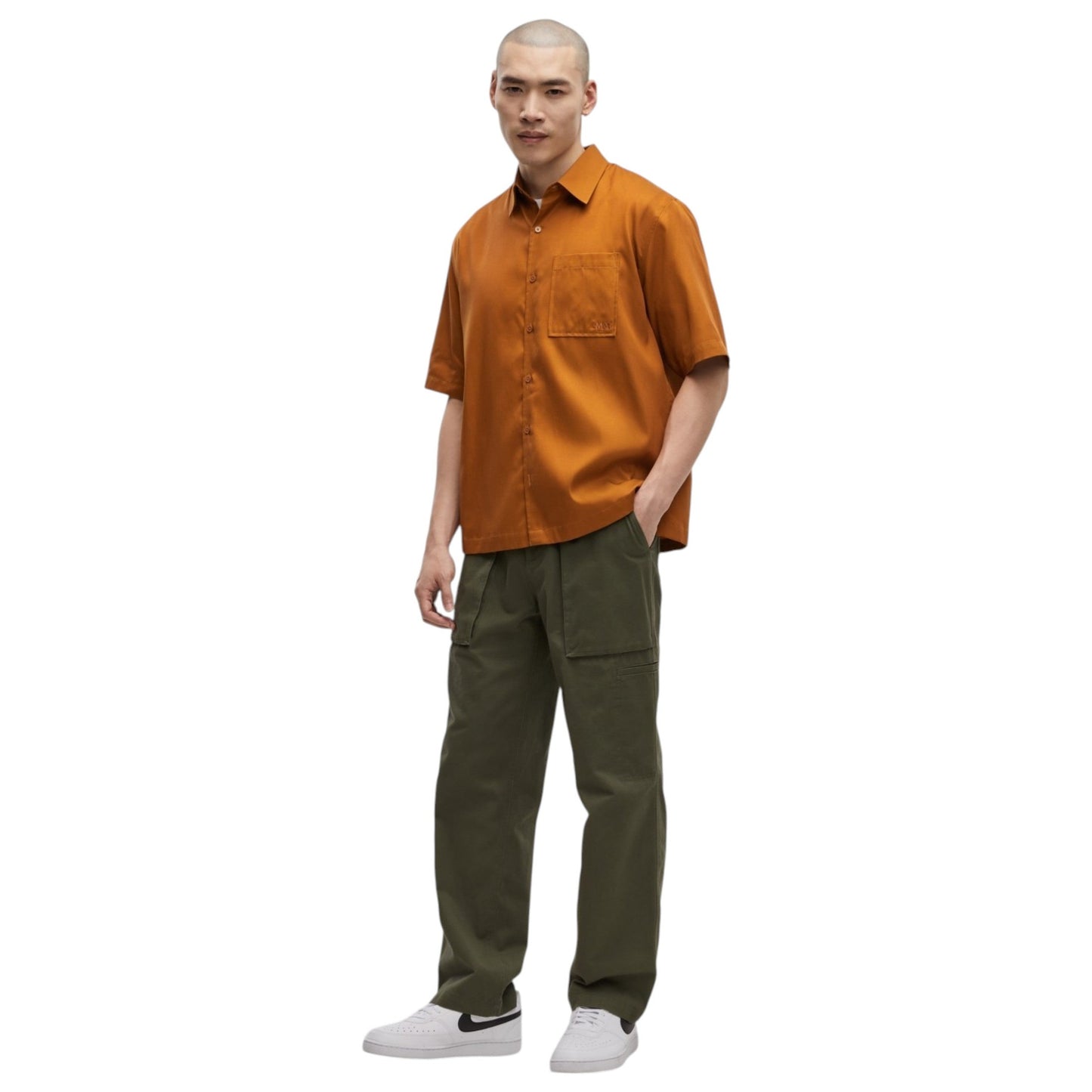 Men's Plain Dress Shirt,Brown