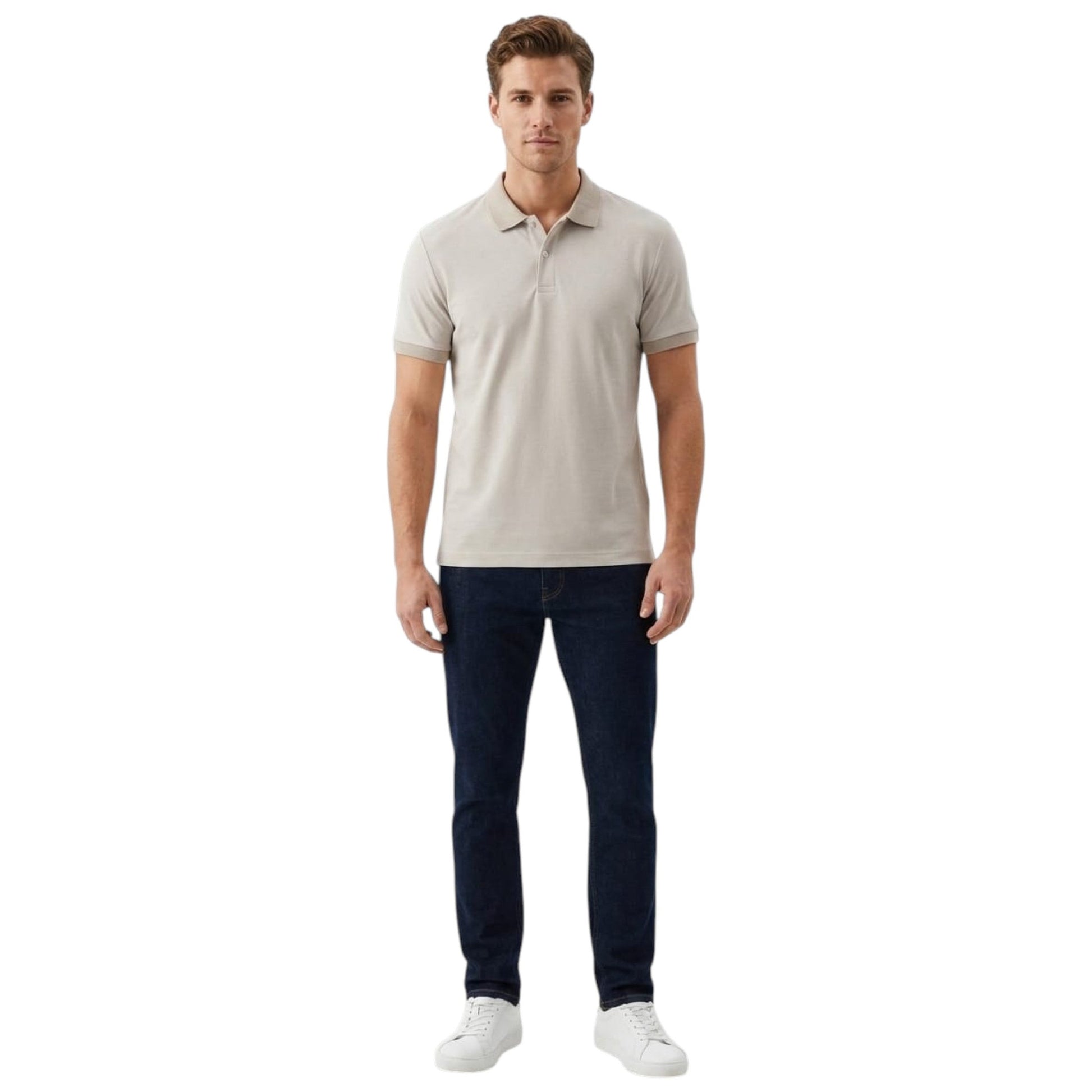 Men's Textured Top,Light Beige