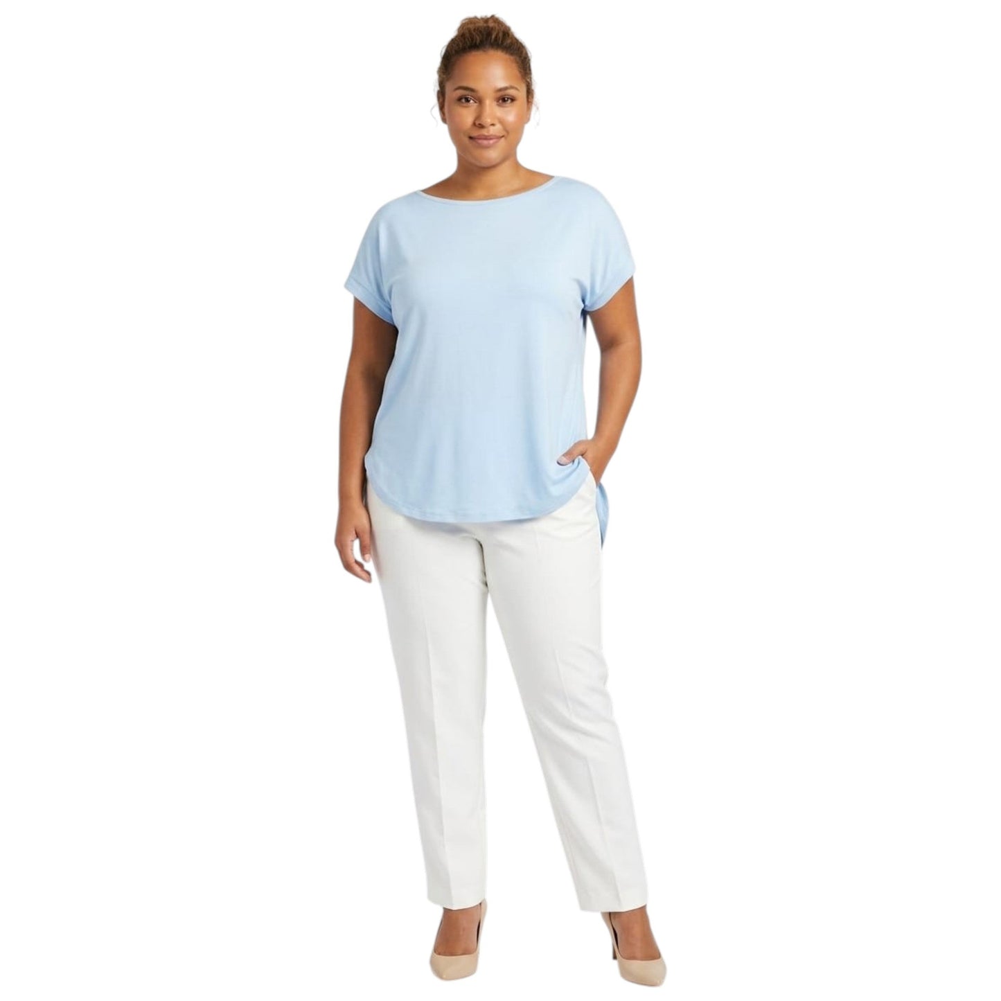 Women's Plain Top,Light Blue