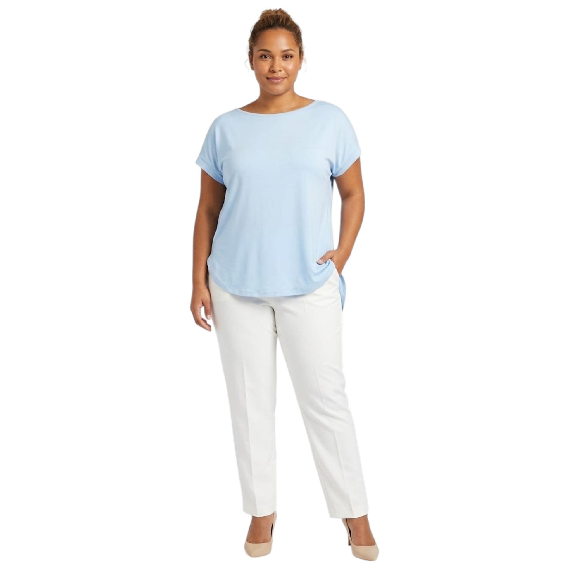 Women's Plain Top,Light Blue