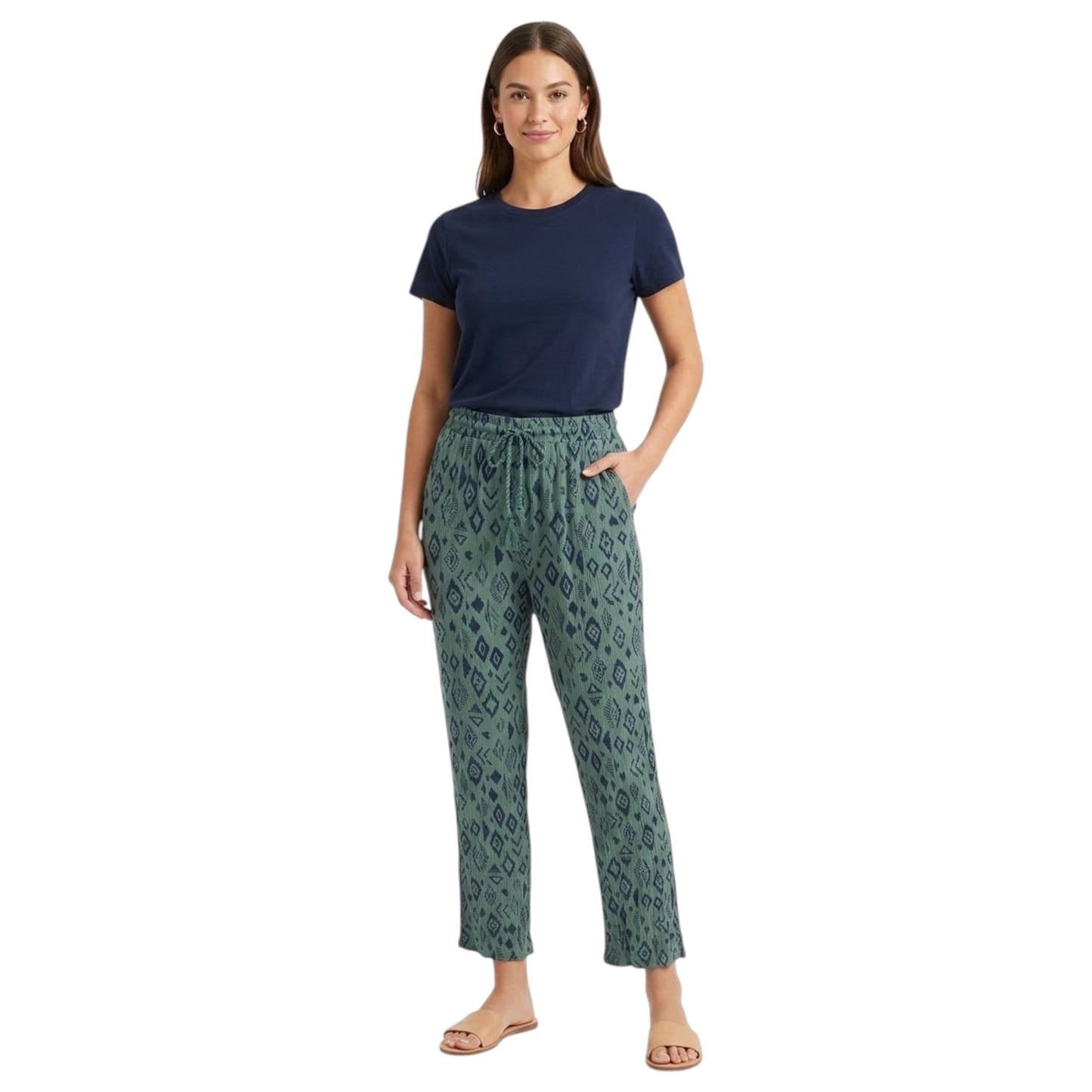 Women's Printed Pant,Dusty Green