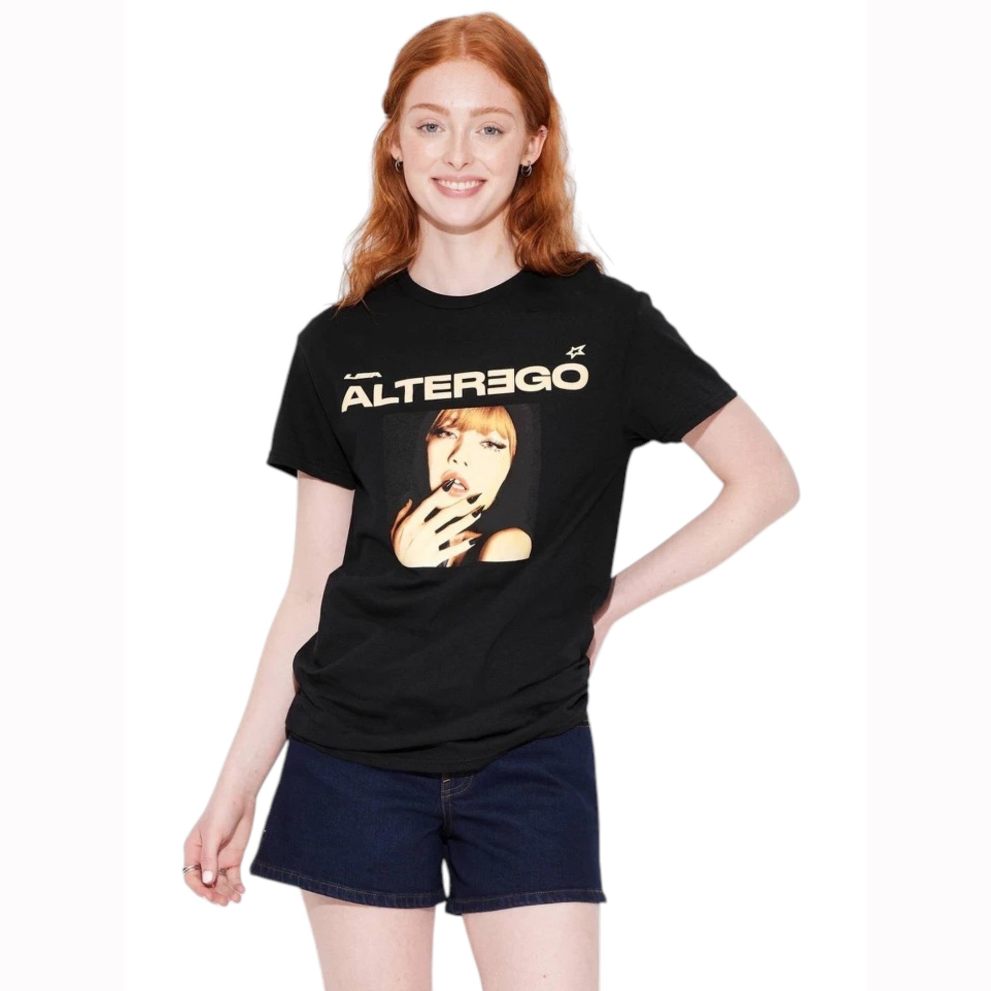 Women's Printed Top,Black