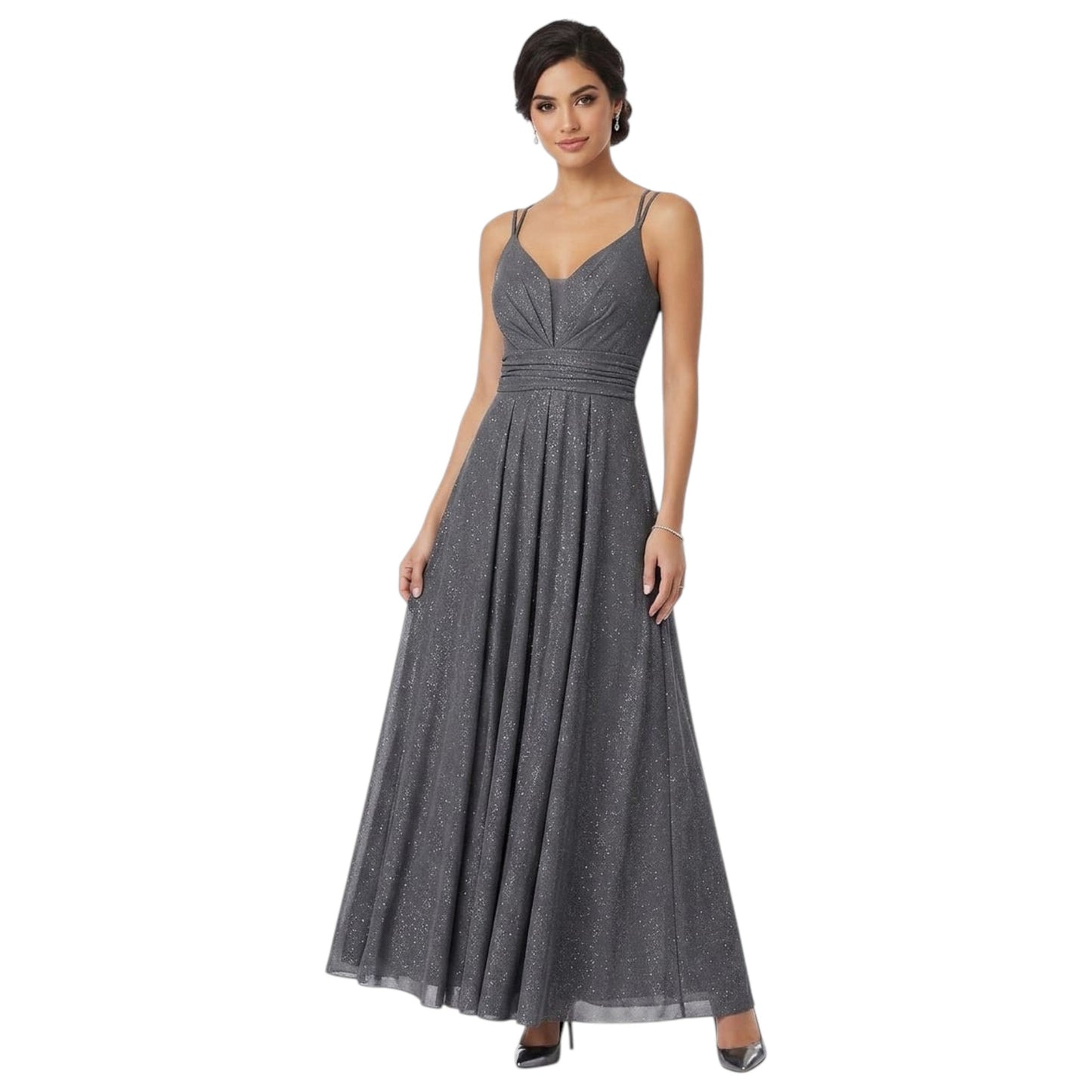 Women's Shiny Dress,Grey