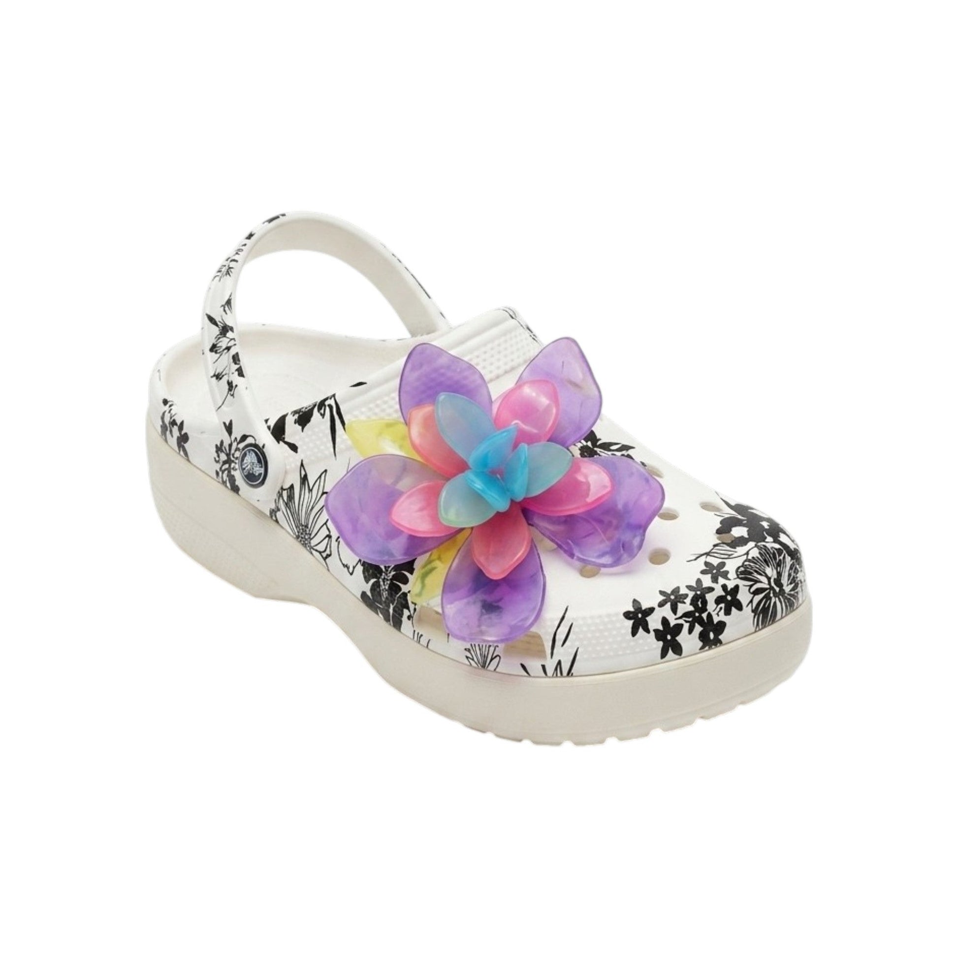 Women's Floral Slipper,White