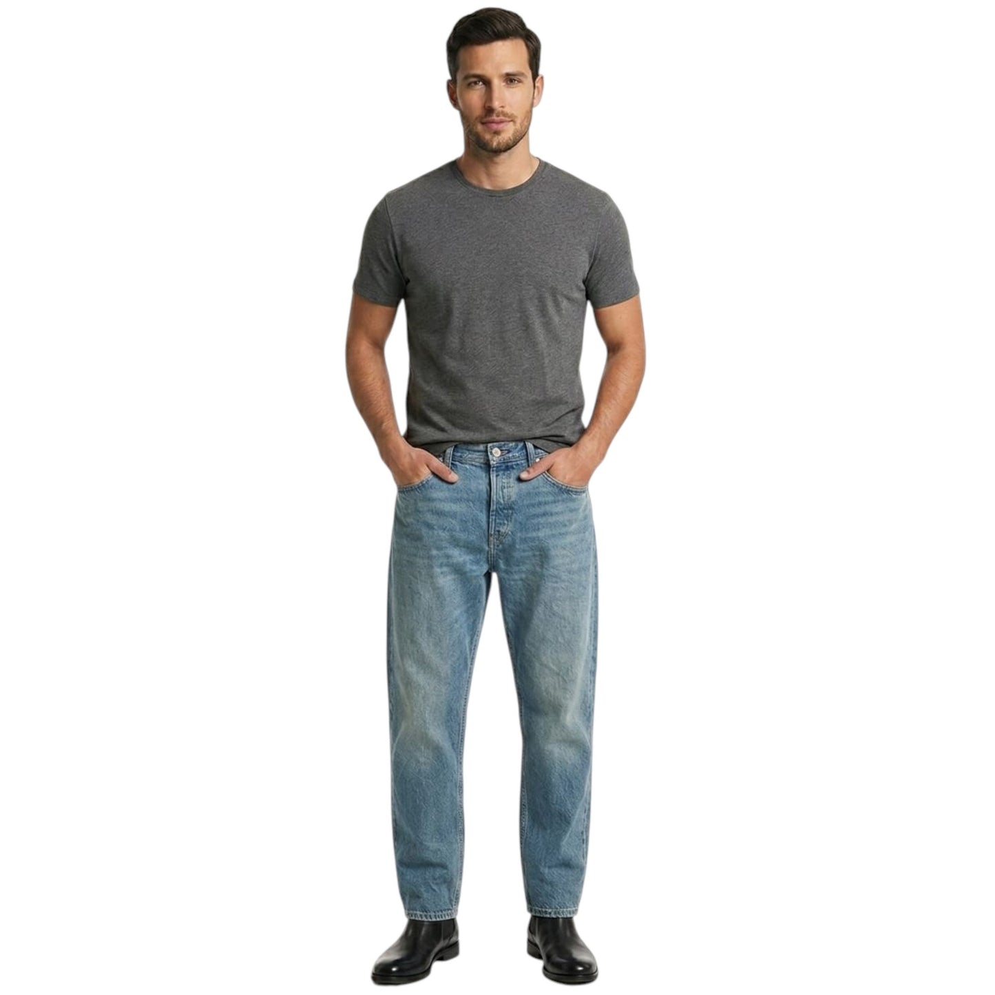 Men's Plain Solid Jeans,Blue