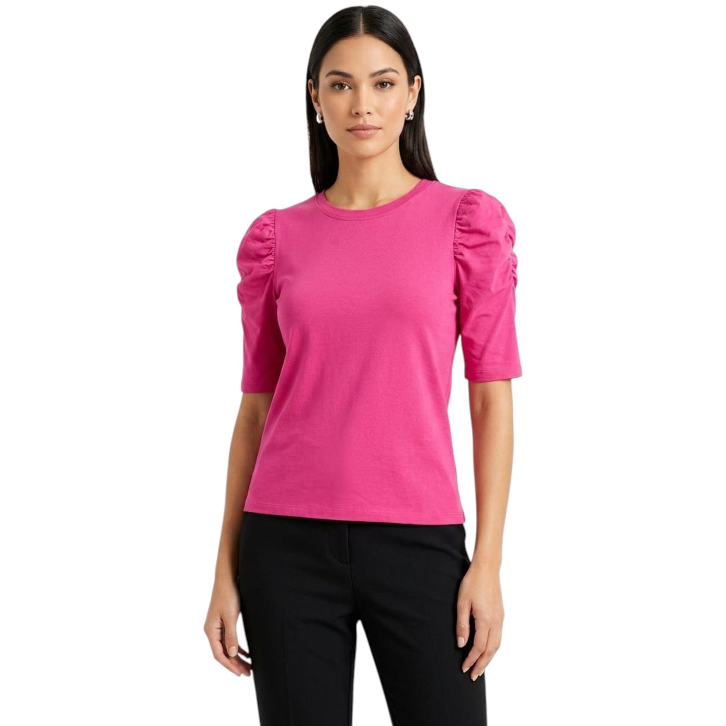 Women's Plain Solid Top,Fuchsia