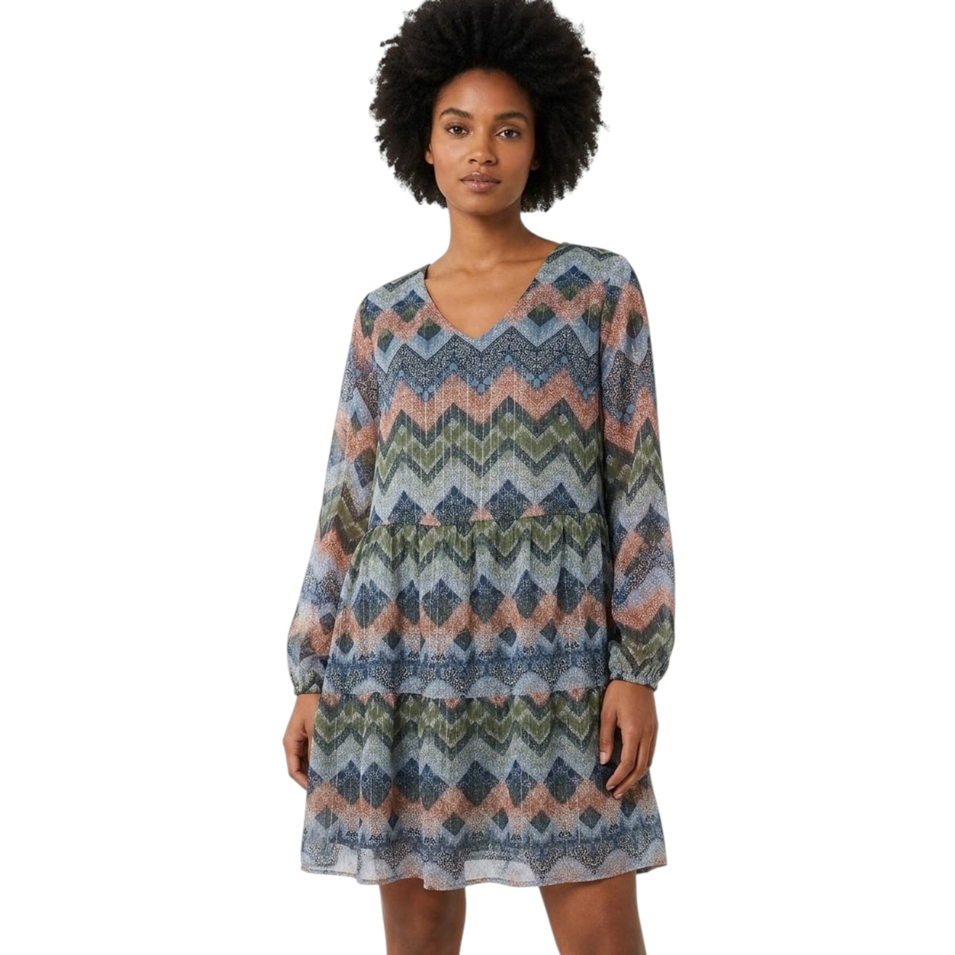 Women's Printed Shiny Dress,Multi