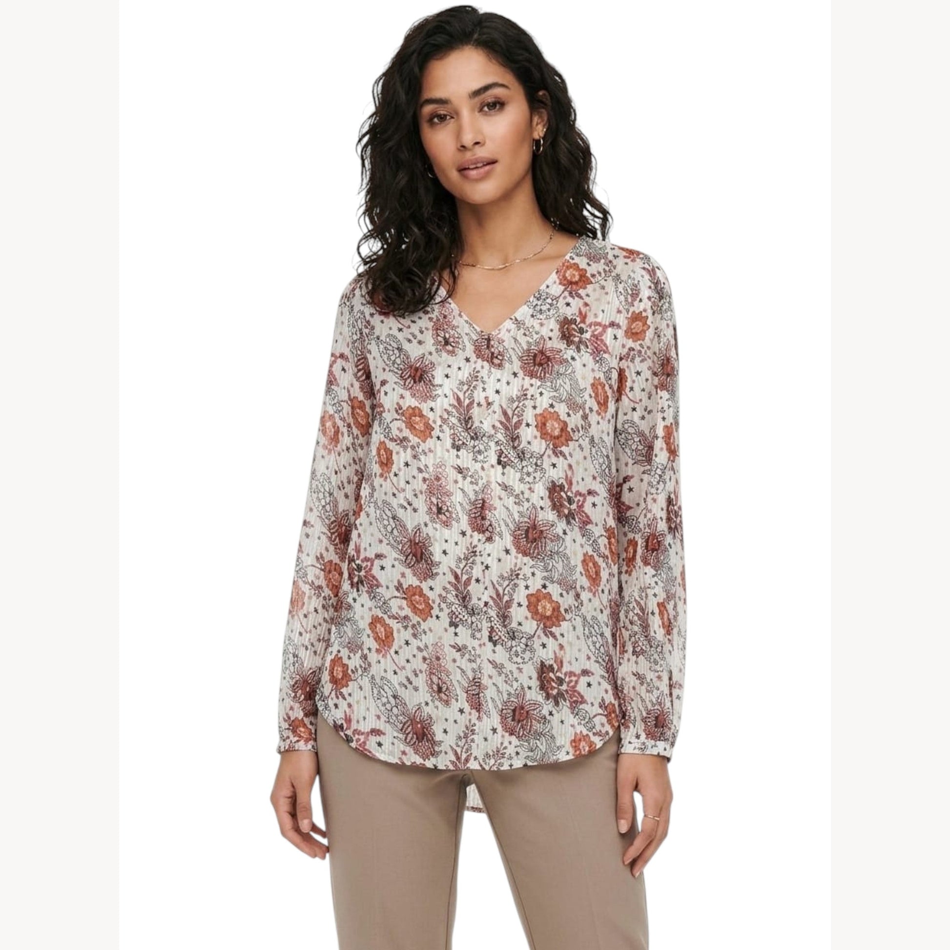 Women's Printed Shiny Top,Multi