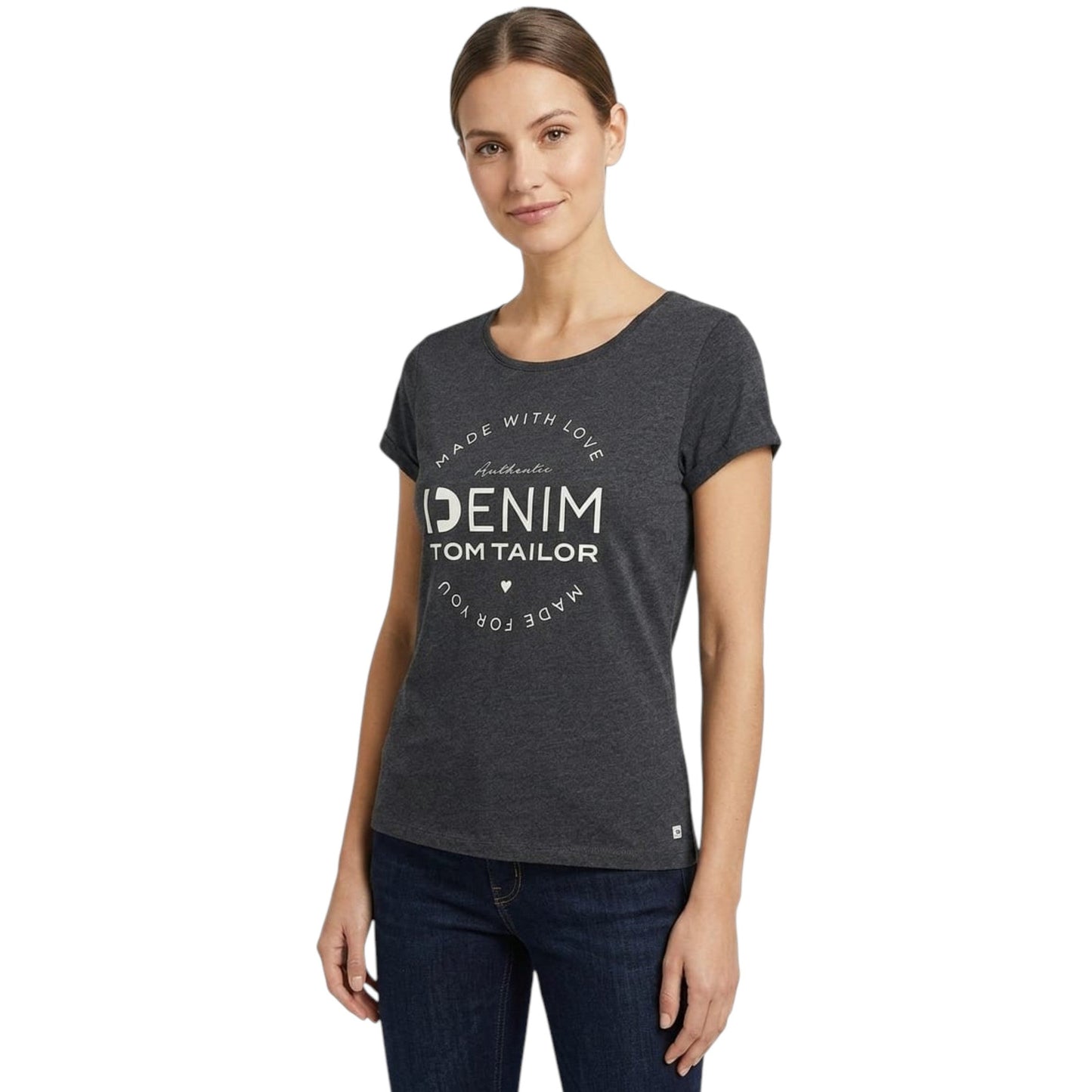 Women's Printed Top,Dark Grey