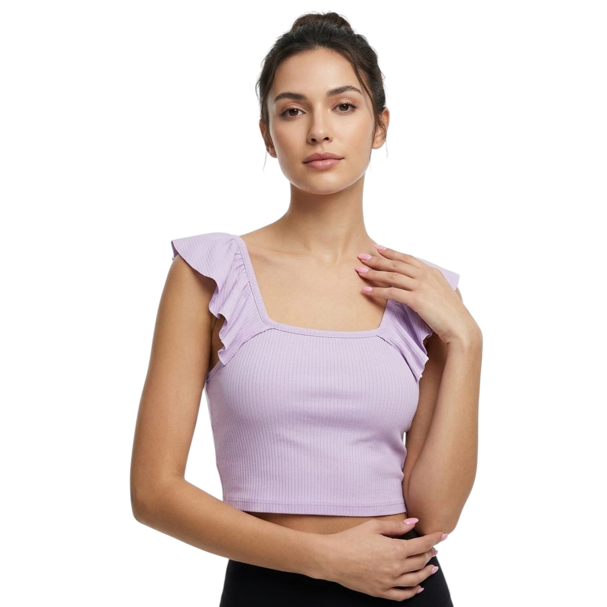 Women's Ribbed Top,Purple
