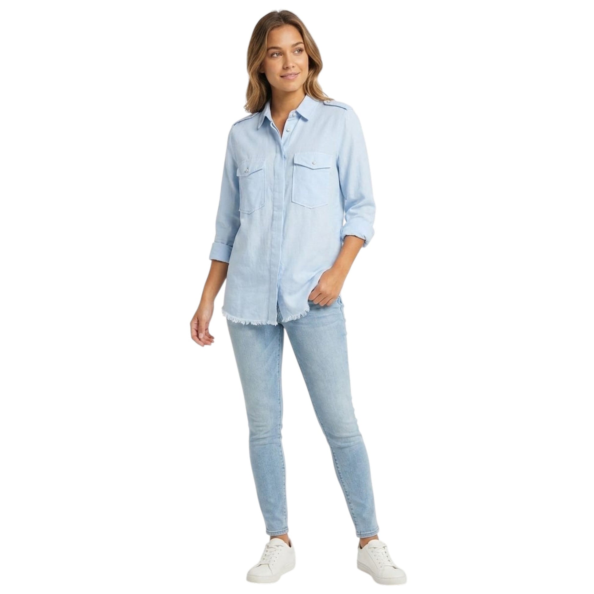 Women's Plain Chemise,Light Blue