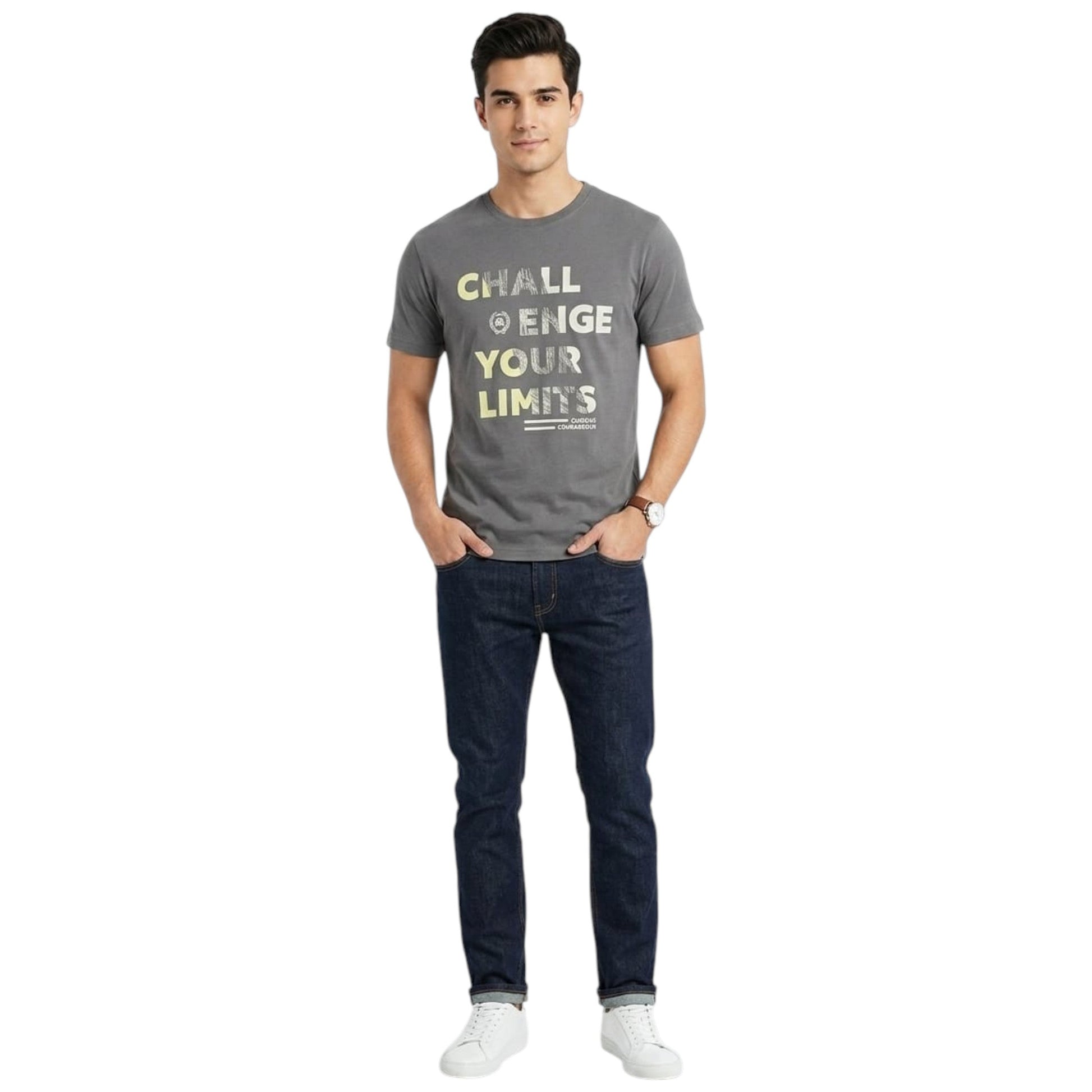 Men's Printed Top,Grey