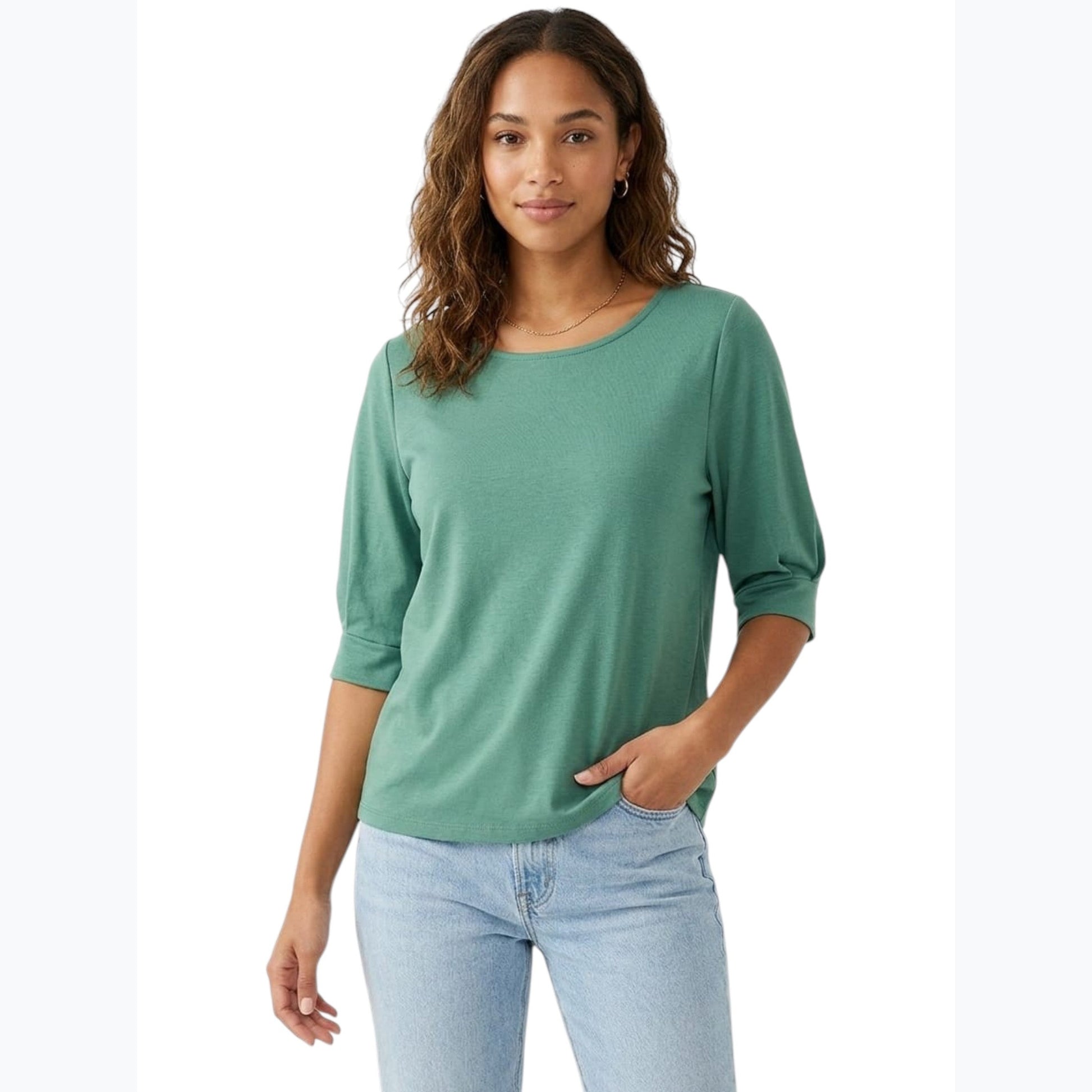 Women's Plain Solid Top,Green