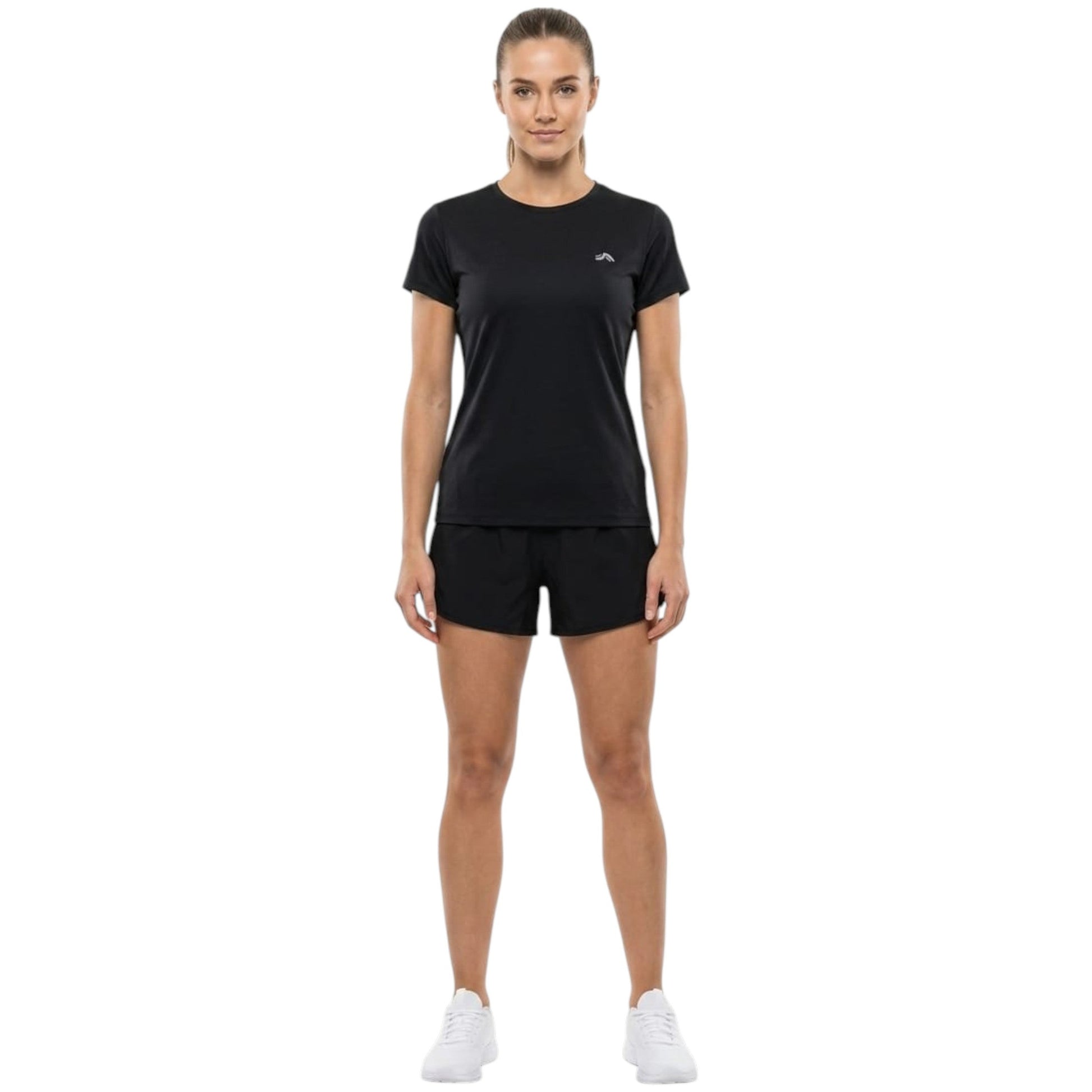Women's Plain Solid Sport Top,Black