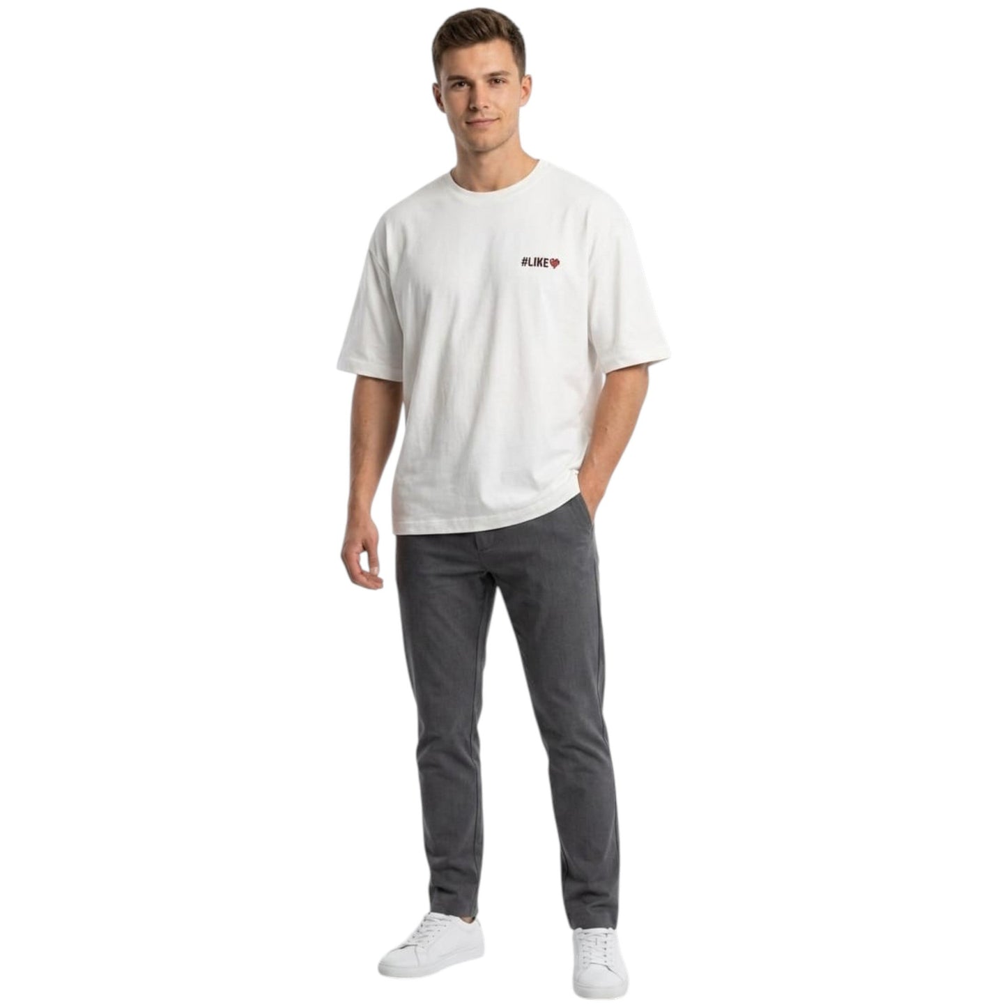 Men's Plain Solid Top,White