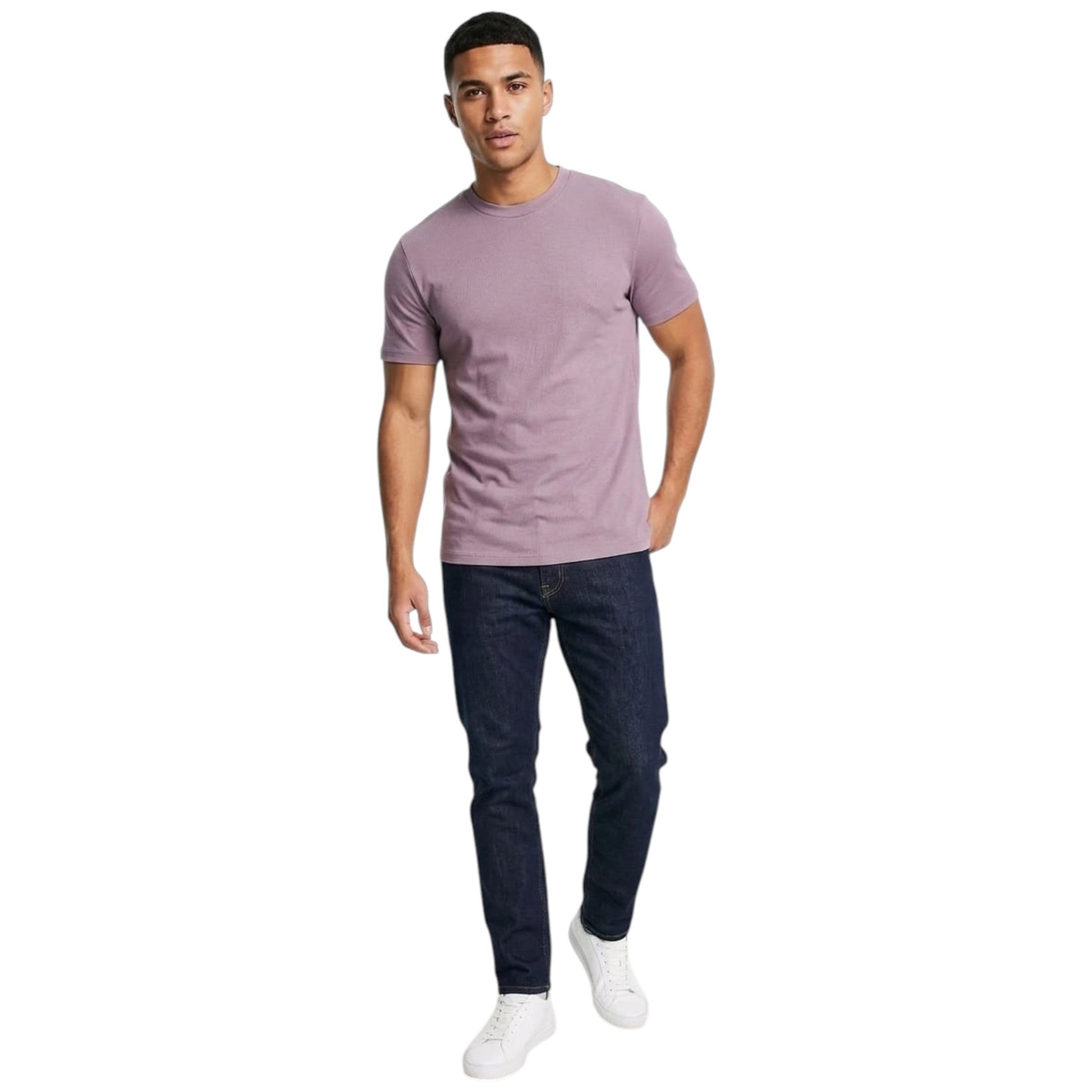 Men's Plain Top,Dusty Purple
