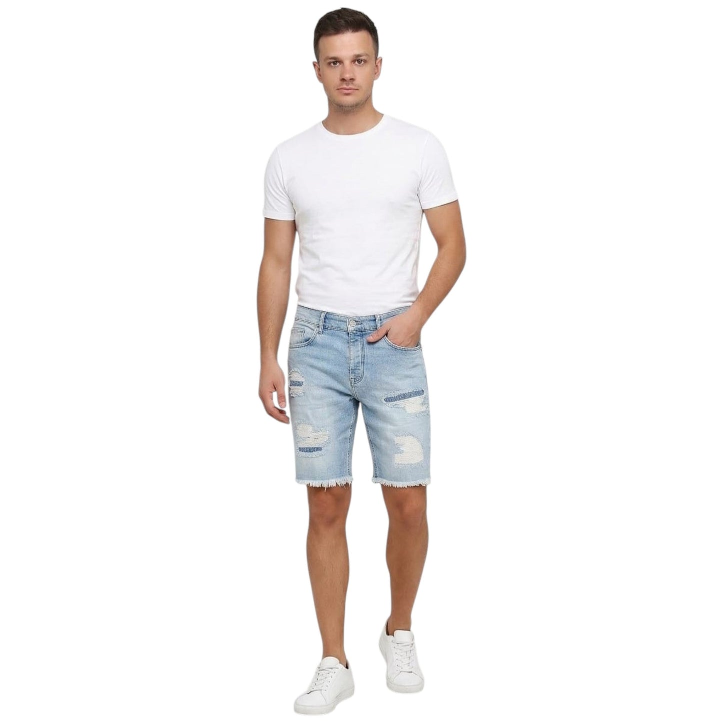Men's Ripped Short,Blue