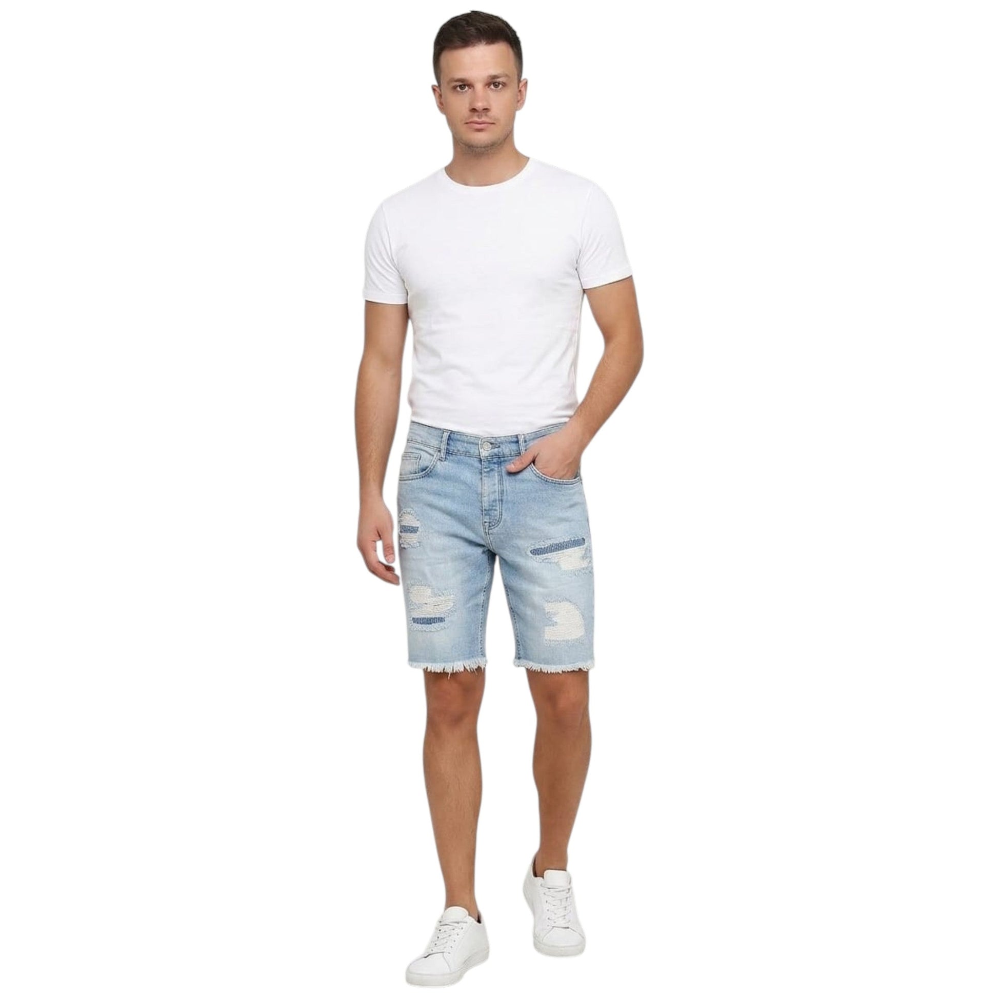 Men's Ripped Short,Blue