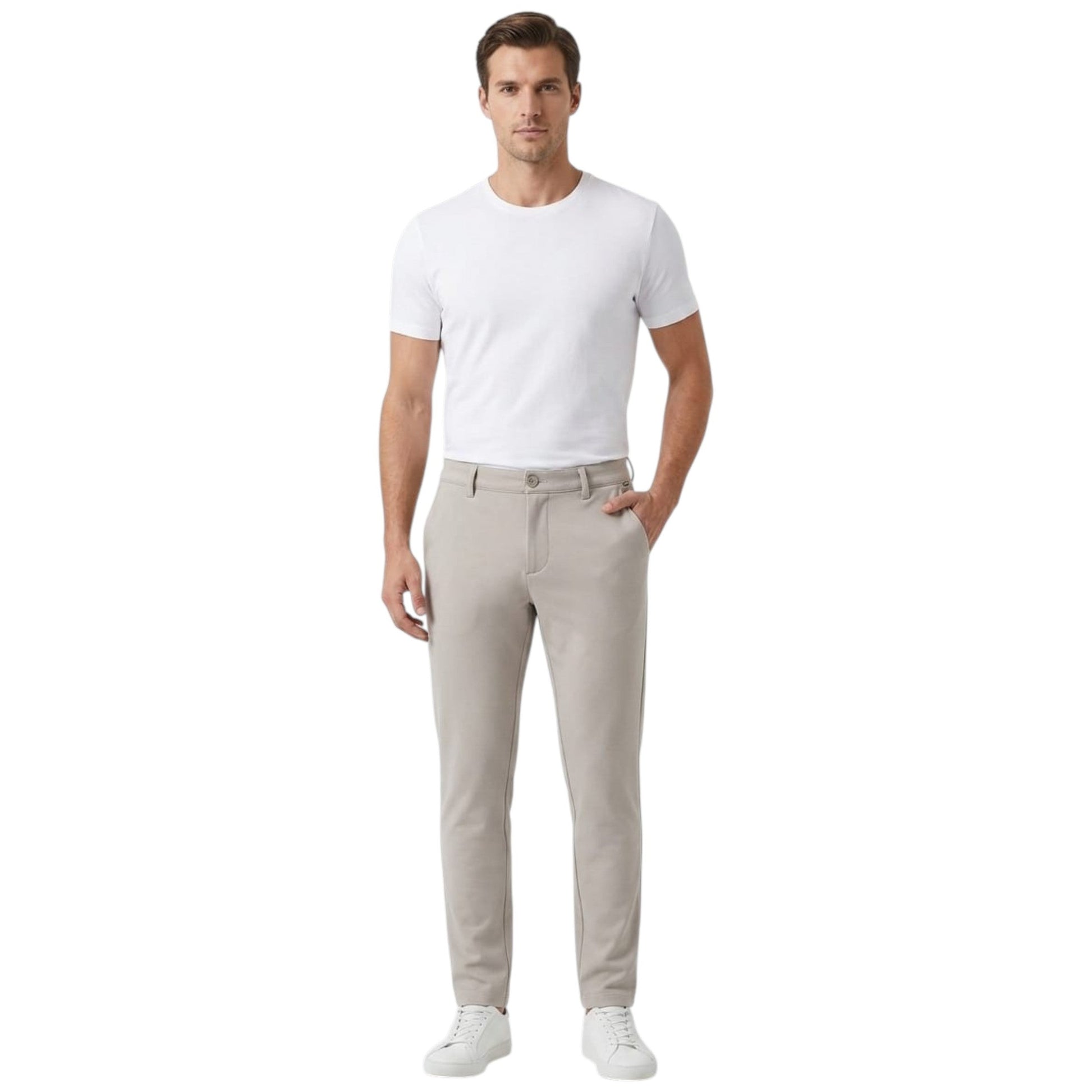 Men's Plain Pant,Light Beige