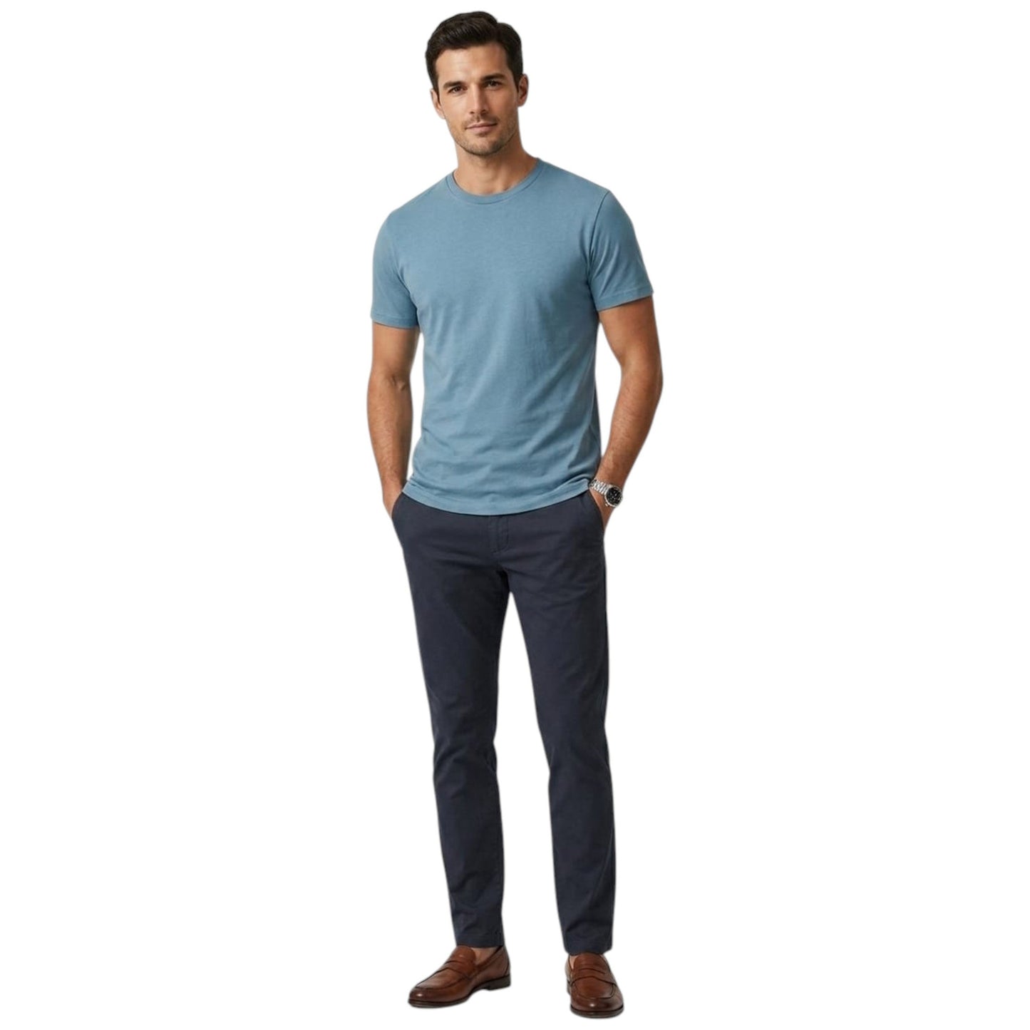Men's Plain Top,Dusty Blue