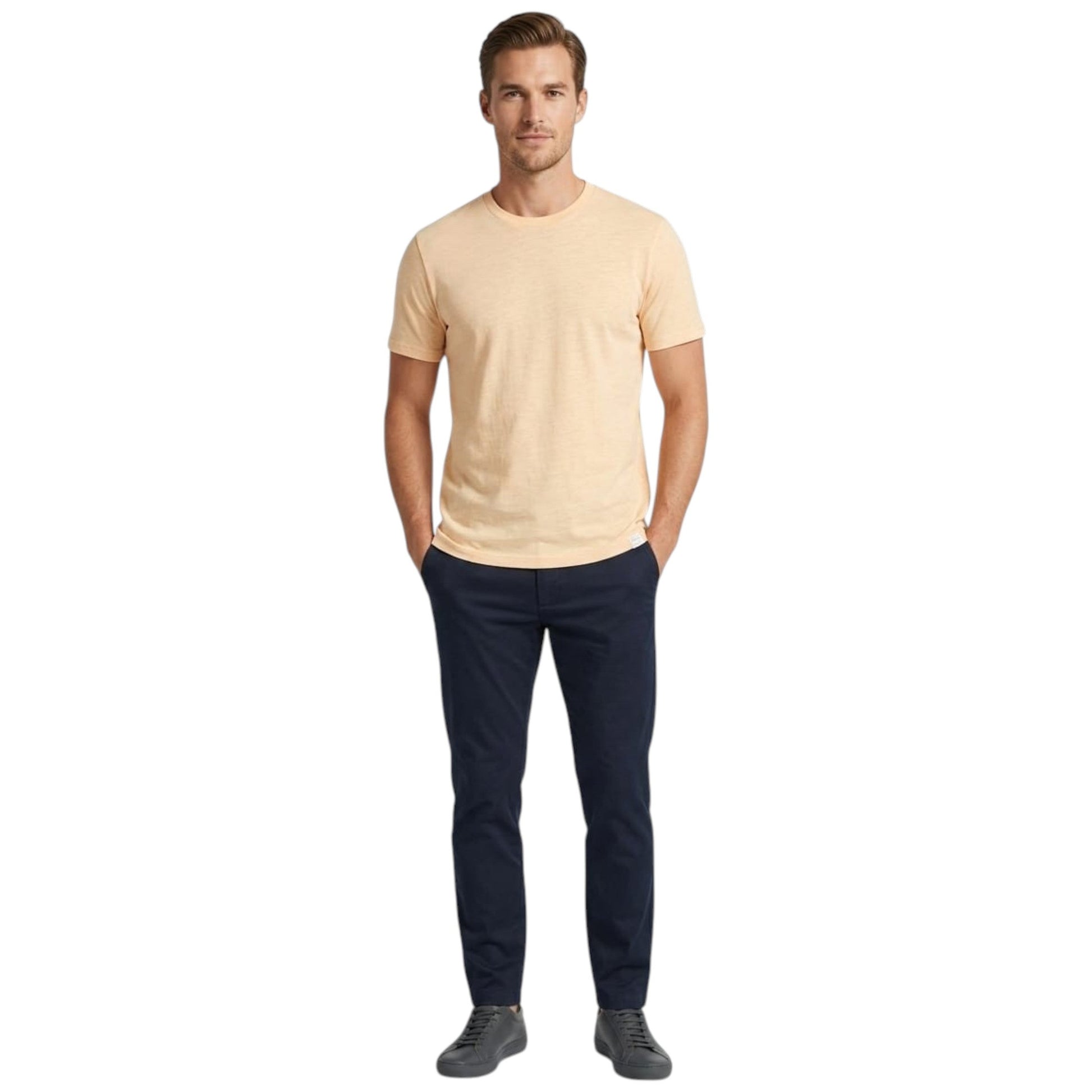 Men's Plain Top,Light Apricot