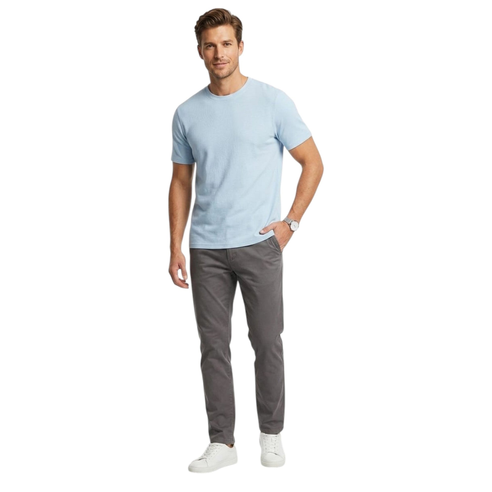 Men's Plain Top,Light Blue