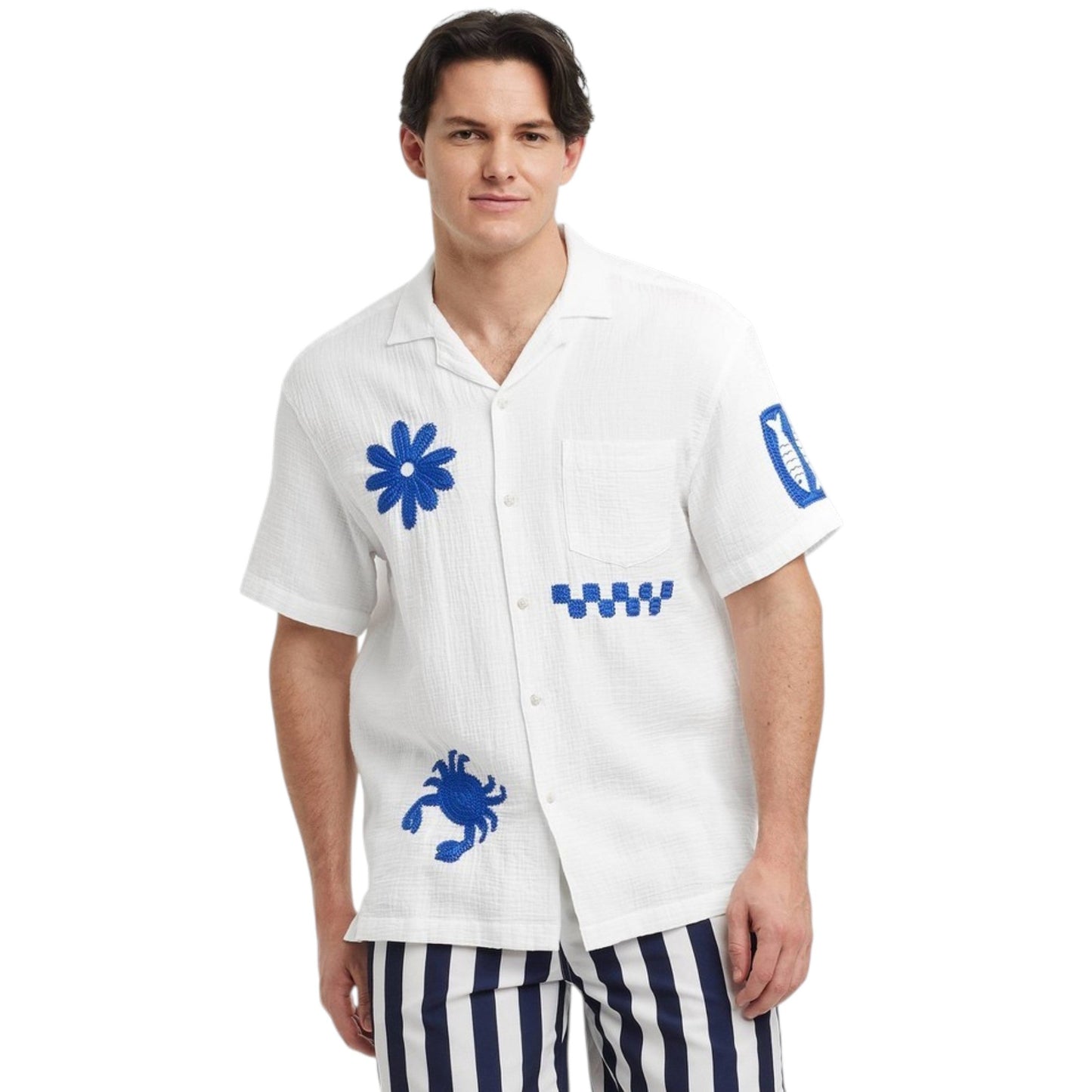 Men's Textured Dress Shirt,White