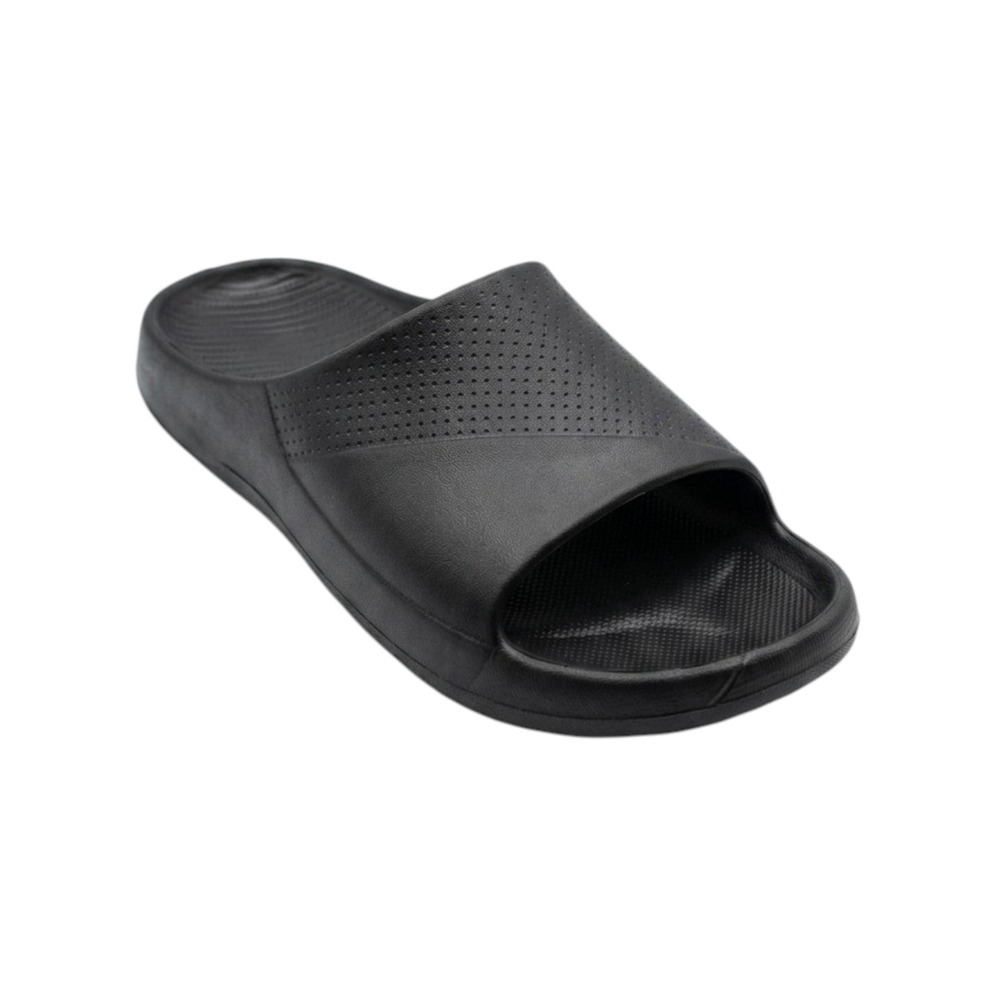 Men's Textured Slipper,Black