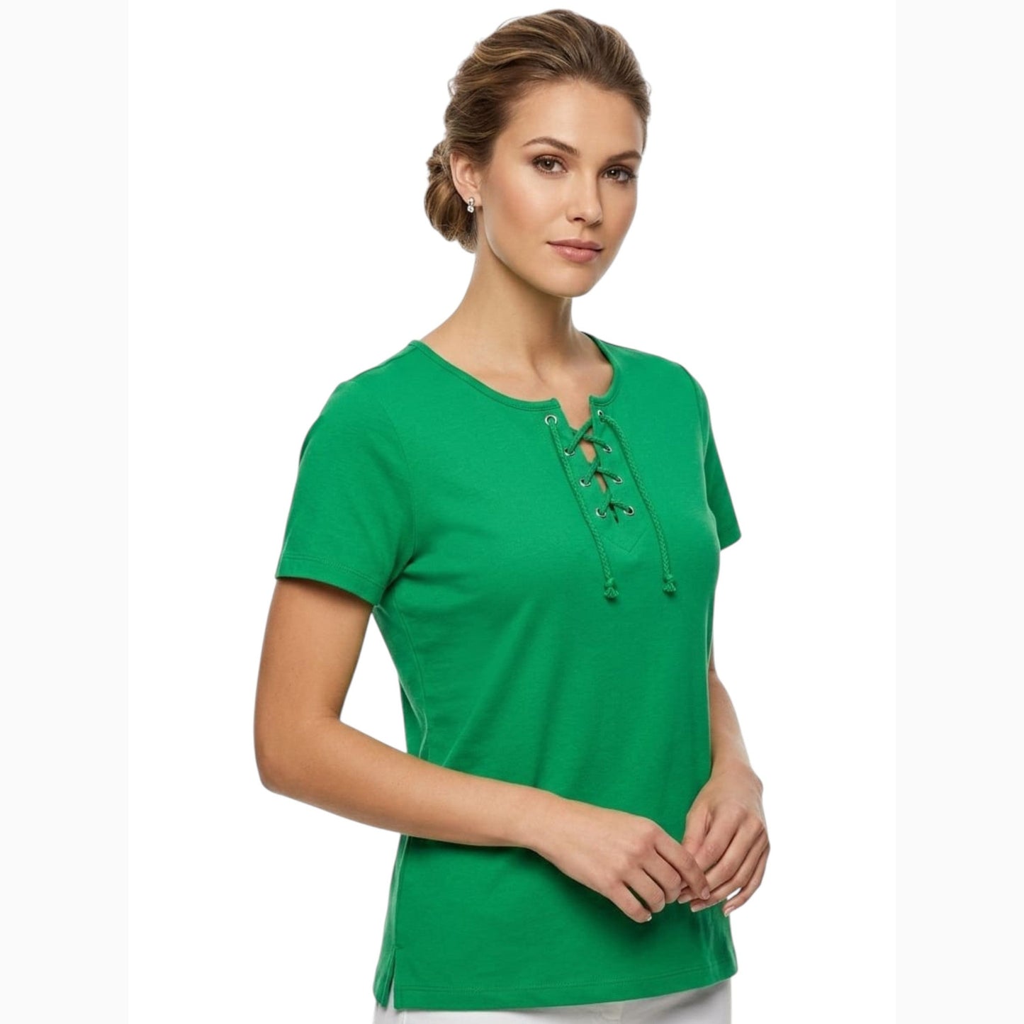 Women's Plain Solid Top,Green