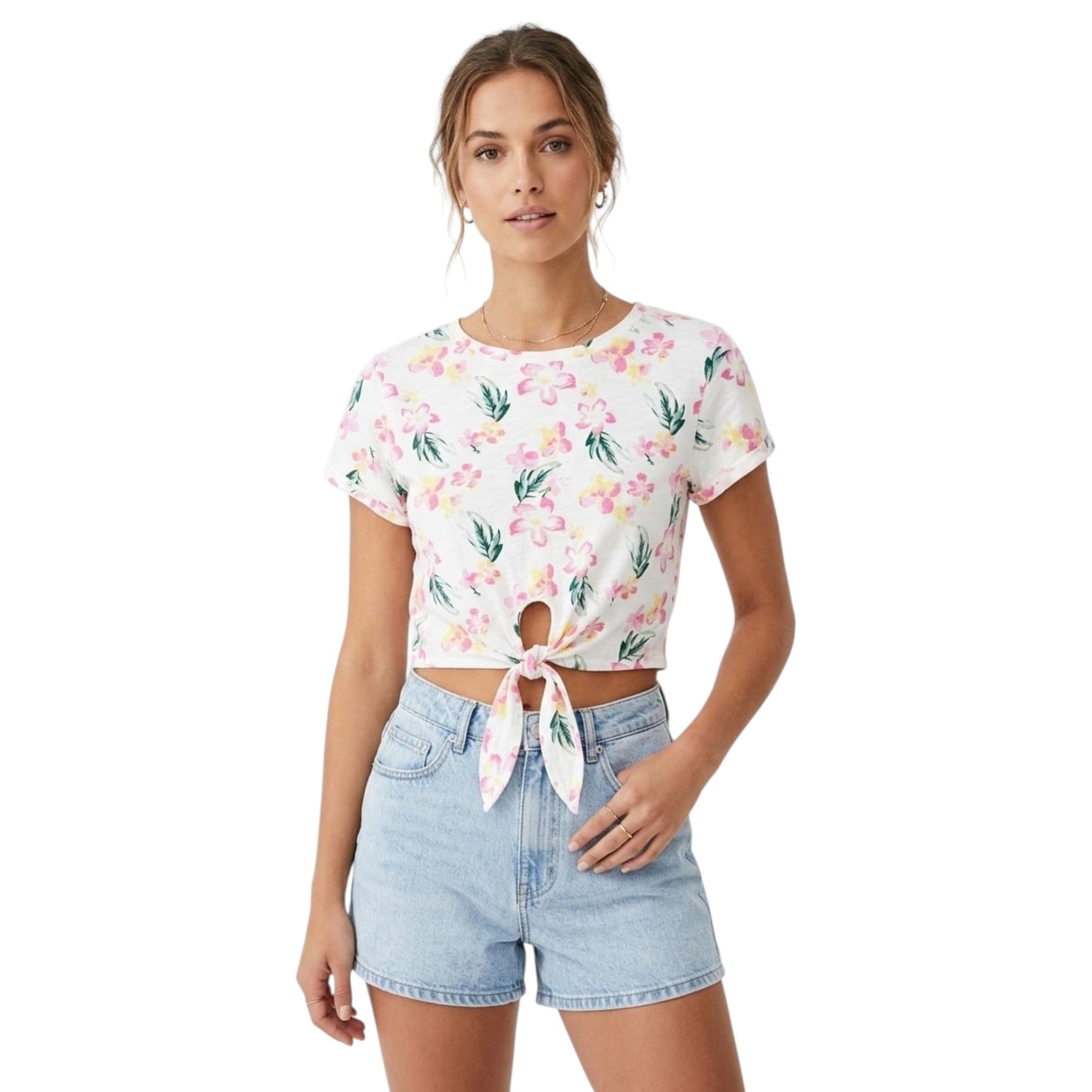 Women's Floral Printed Top,White